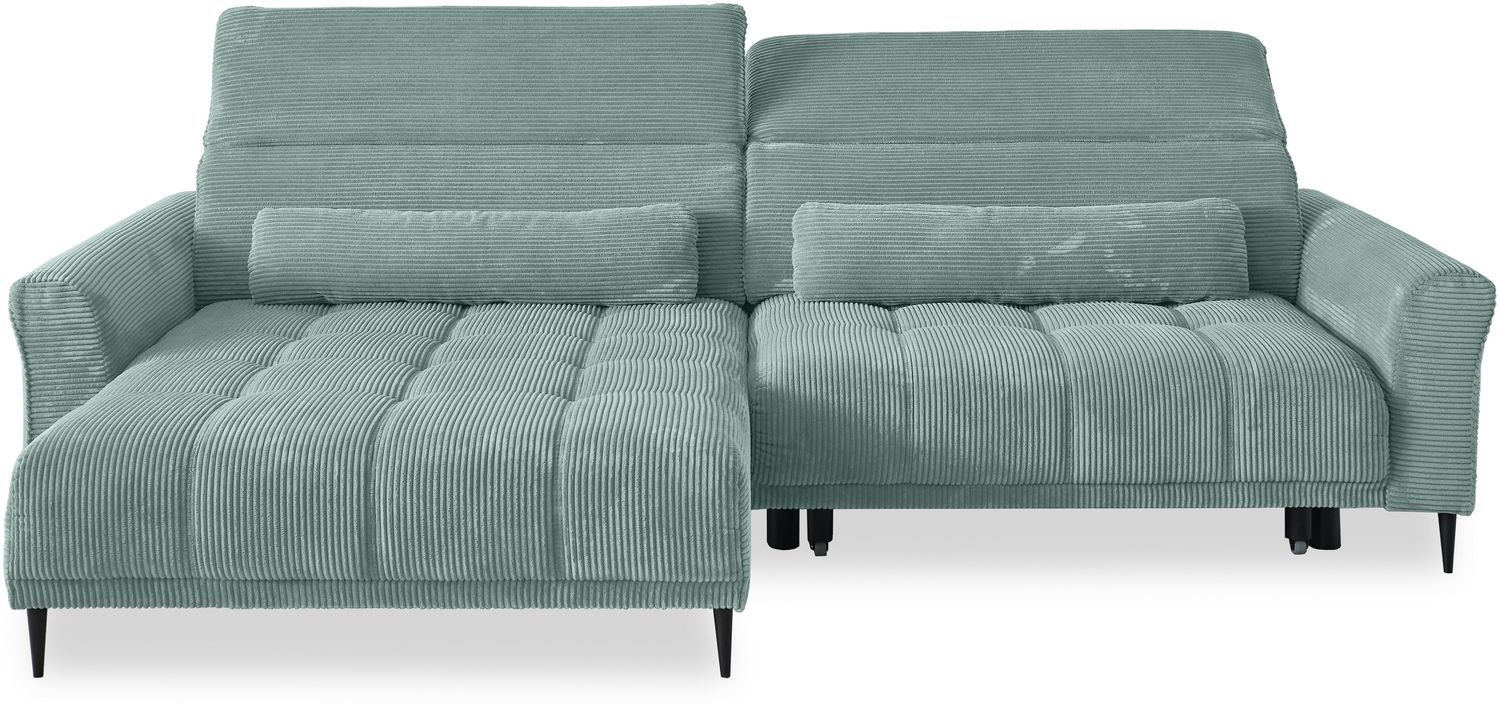 Wohnlandschaft >Wolve< elektr. Sitzverstellung, 2 Kissen, Cord mint - 277x108x179cm (BxHxT) Bild 1