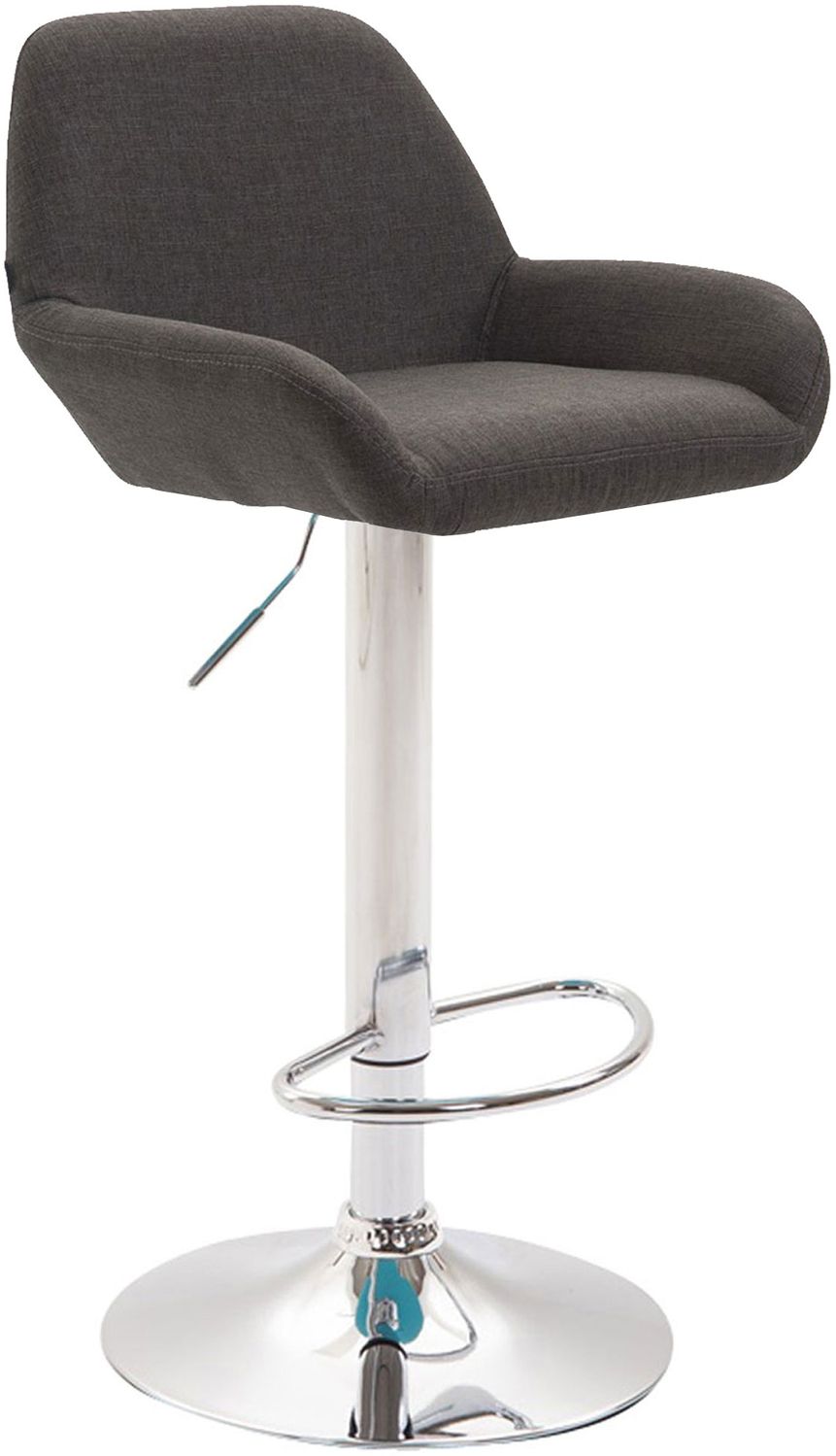 CLP Barhocker Braga Stoff drehbar und höhenverstellbar,dunkelgrau chrom Bild 1