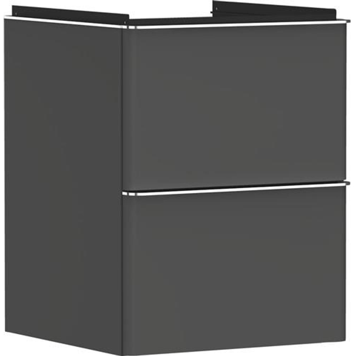 Unterschrank XeluQ 2 Schubladen 480x475 grau/chrom Bild 1