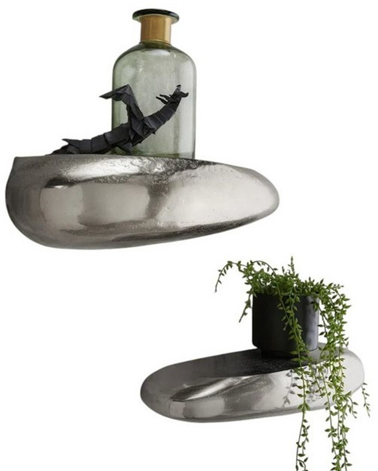 Wandregal 45x13cm "Stone" Alu vernickelt Bild 1