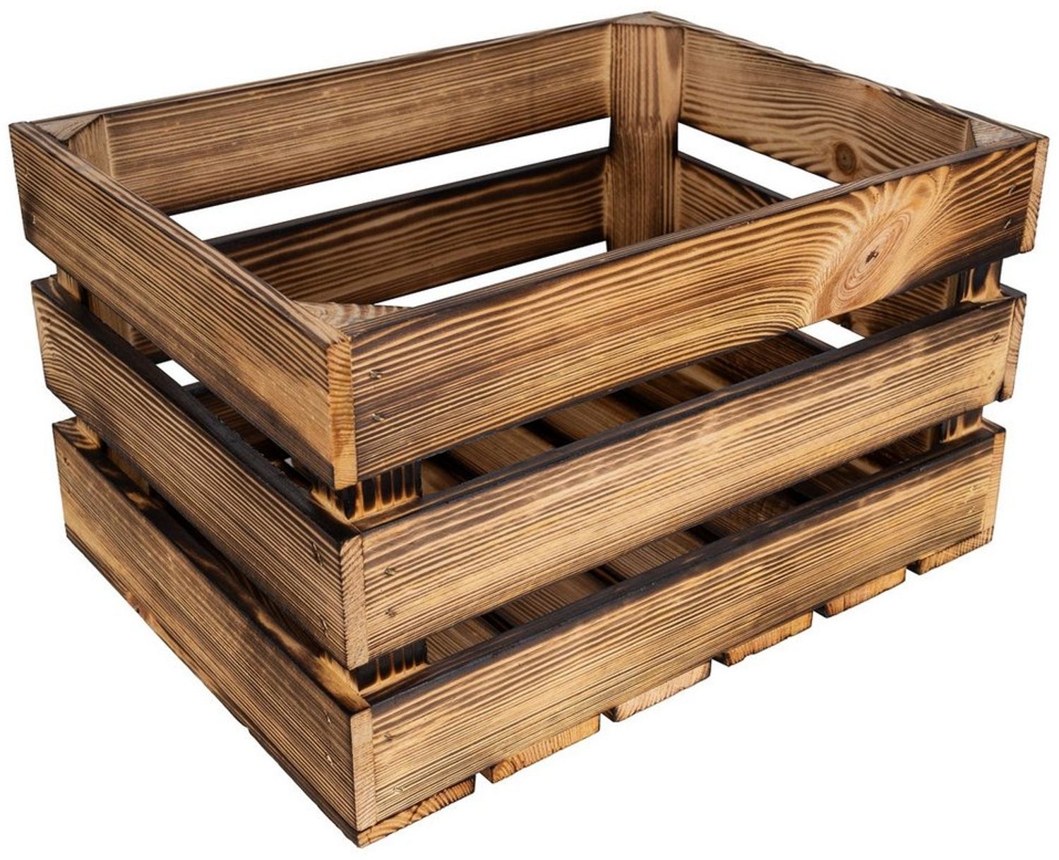 Creative Deco Holzkiste Kiste Holz Deko Holzkiste, Obstkiste Weinkisten Apfelkiste, Geflammt Braun, 40x30x23 cm Bild 1