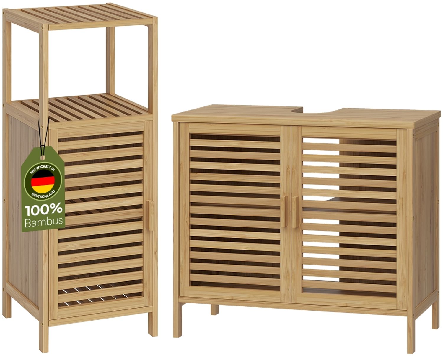 Bellamio Newa Badezimmer-Set, 1x Waschbeckenunterschrank, 1x Schrank mit 4 Fächern Bild 1