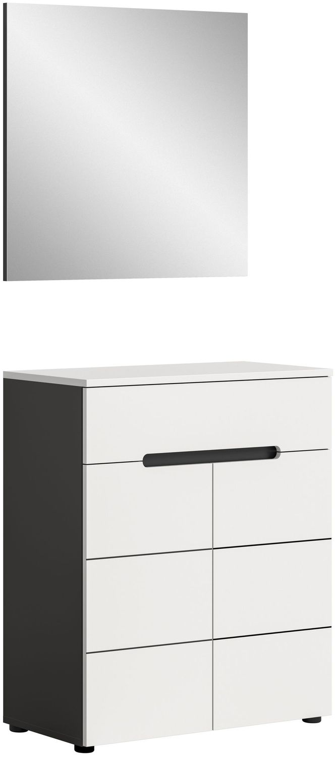 Garderobenkombination (B/H/T: 80x190x37 cm) in weiß Nachbildung Bild 1