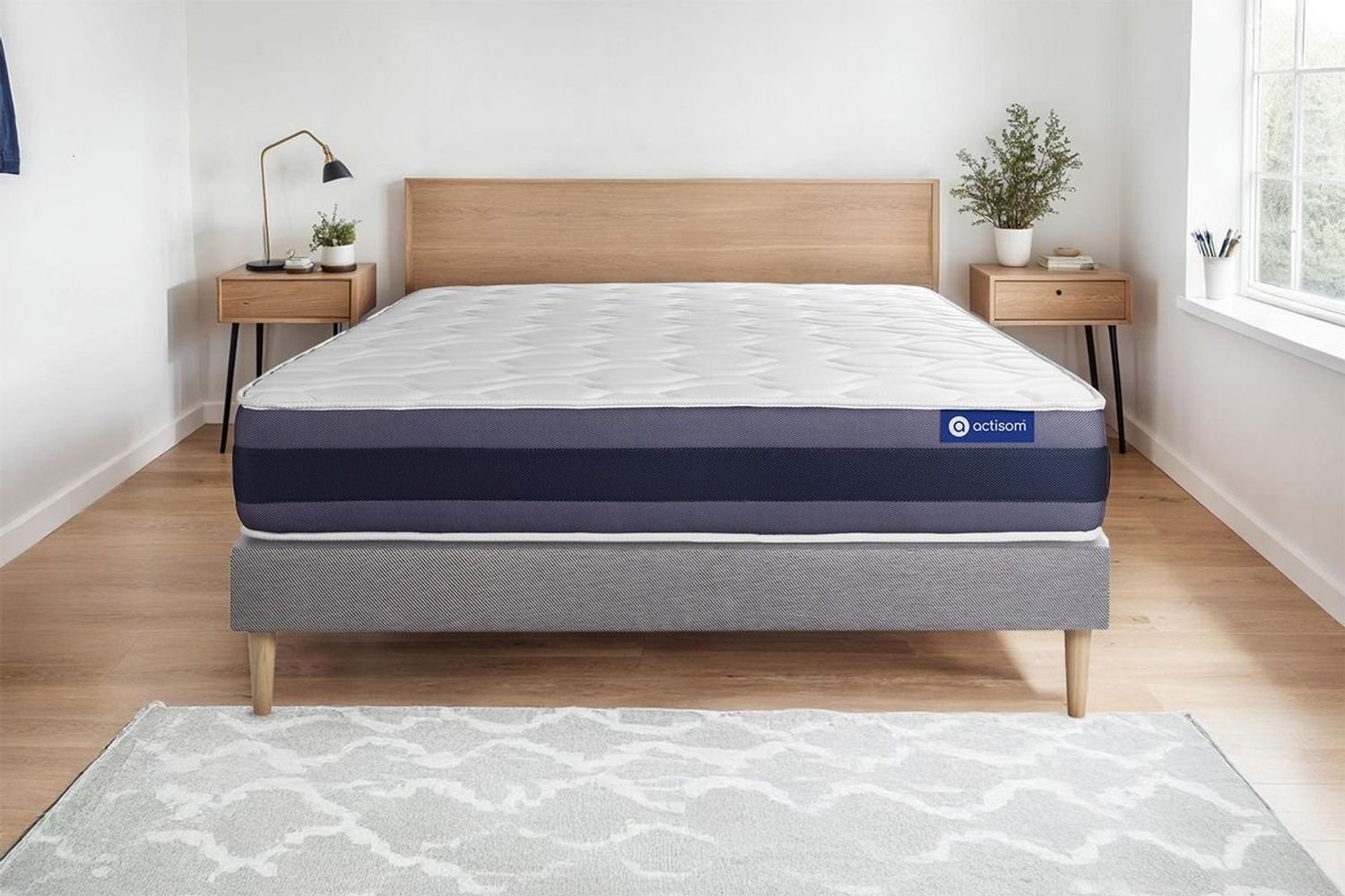 Actilatex morpho matratze 135x200 cm + Bettgestell mit lattenrost - Dicke : 24cm - Latex und Memory-schaum - H3 Bild 1