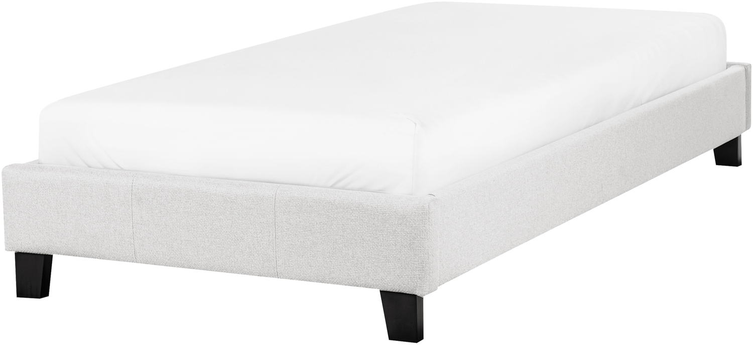 Bett mit Lattenrost ROANNE 90 x 200 cm Stoff Hellgrau Bild 1