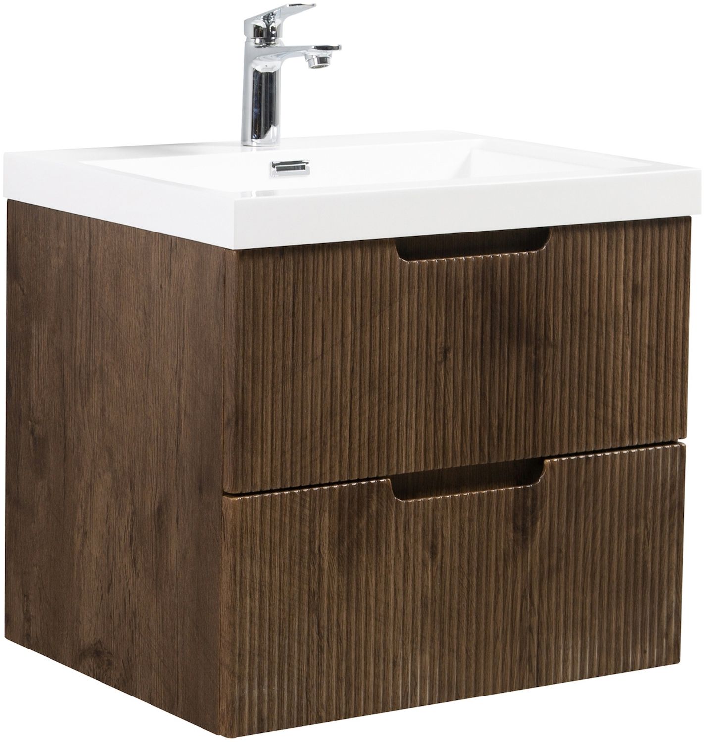 Badezimmer Badmöbel-Set Thermis 60 cm – Dunkel Braun – Badezimmermöbel mit Waschbecken Bild 1