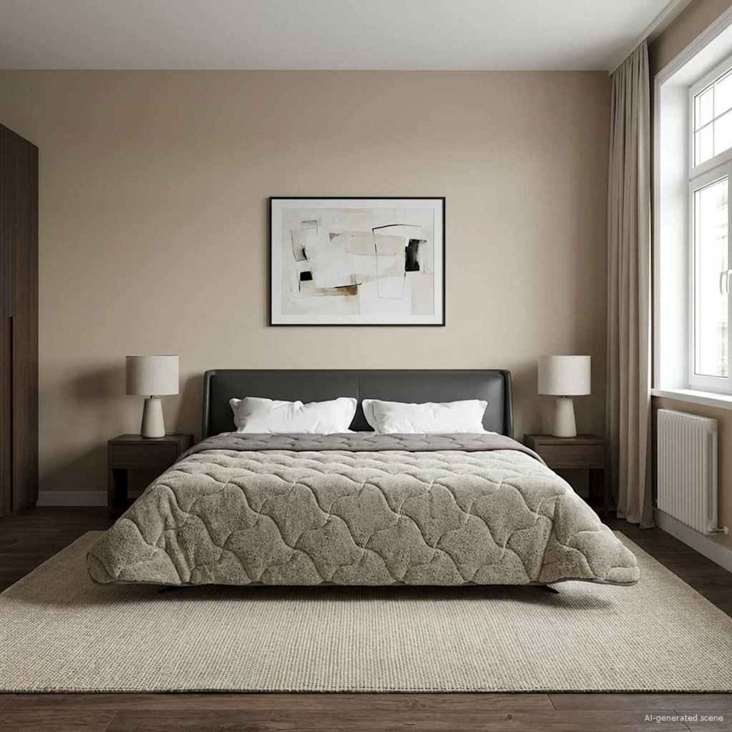 vidaXL Ganzjahresbettdecke Gepolstert Hellgrau 240 x 260 cm 42026252 Bild 1