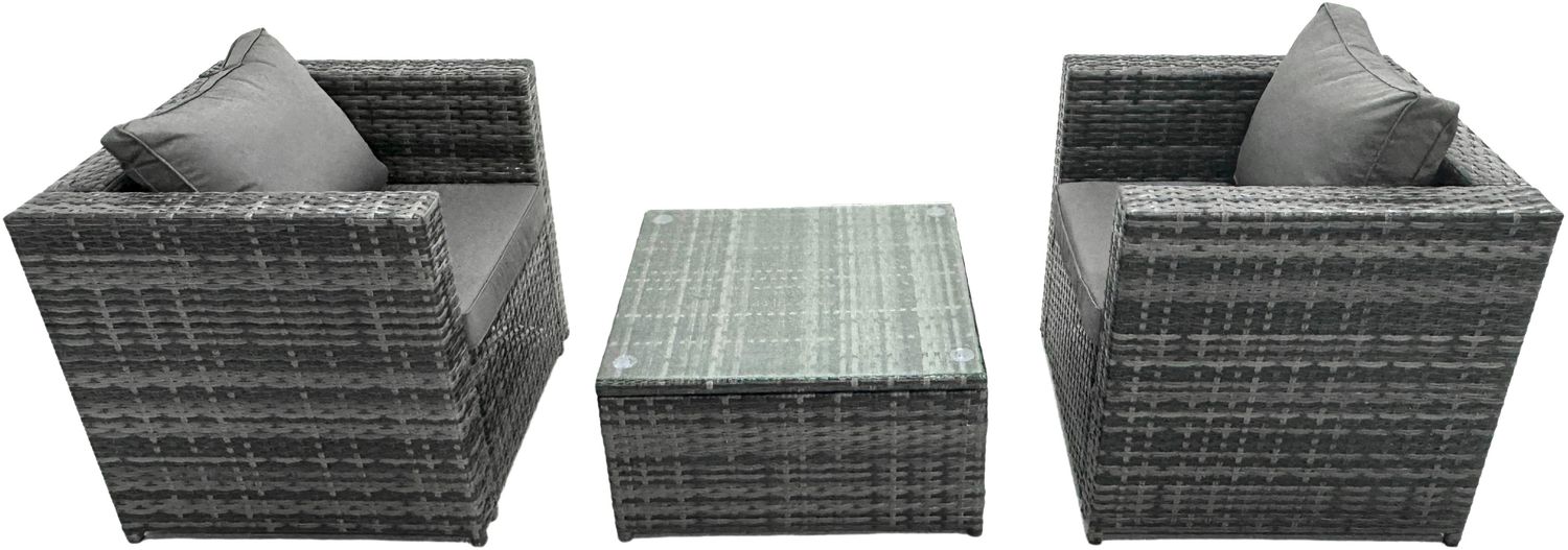 Fimous Rattan Gartenmöbel Stühle Quadratischer Couchtisch Set Bild 1