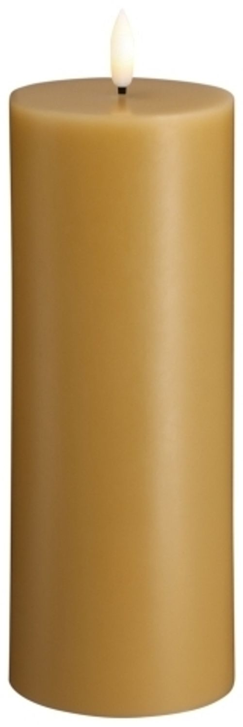 Moods & More LED-Blockkerze in Honey Mustard – Ø 7 4 cm x H 20 cm Bild 1