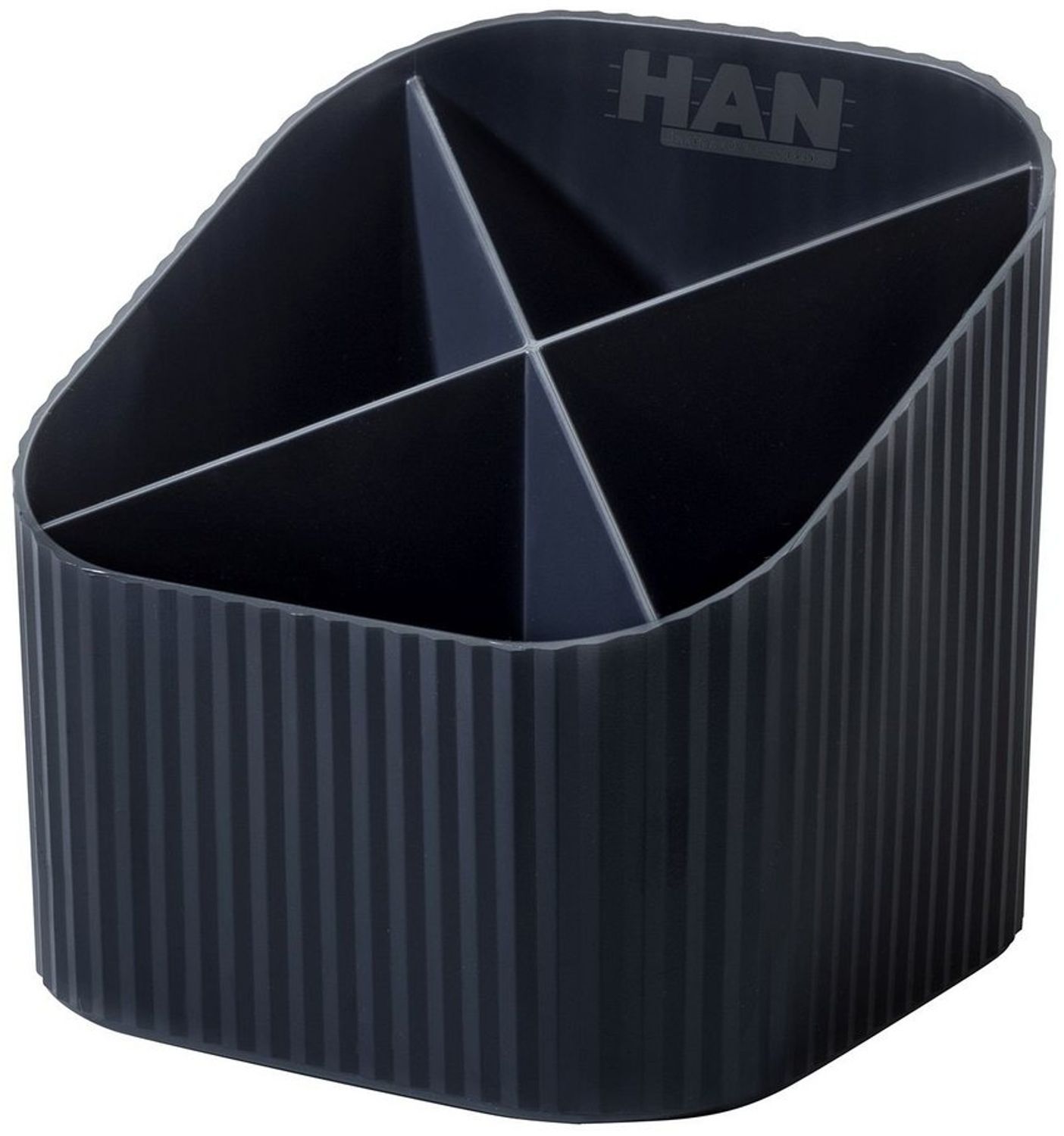 HAN Aufbewahrungsbox Schreibköcher KARMA - 4 Fächer, Recyclingmaterial, öko-schwarz Bild 1