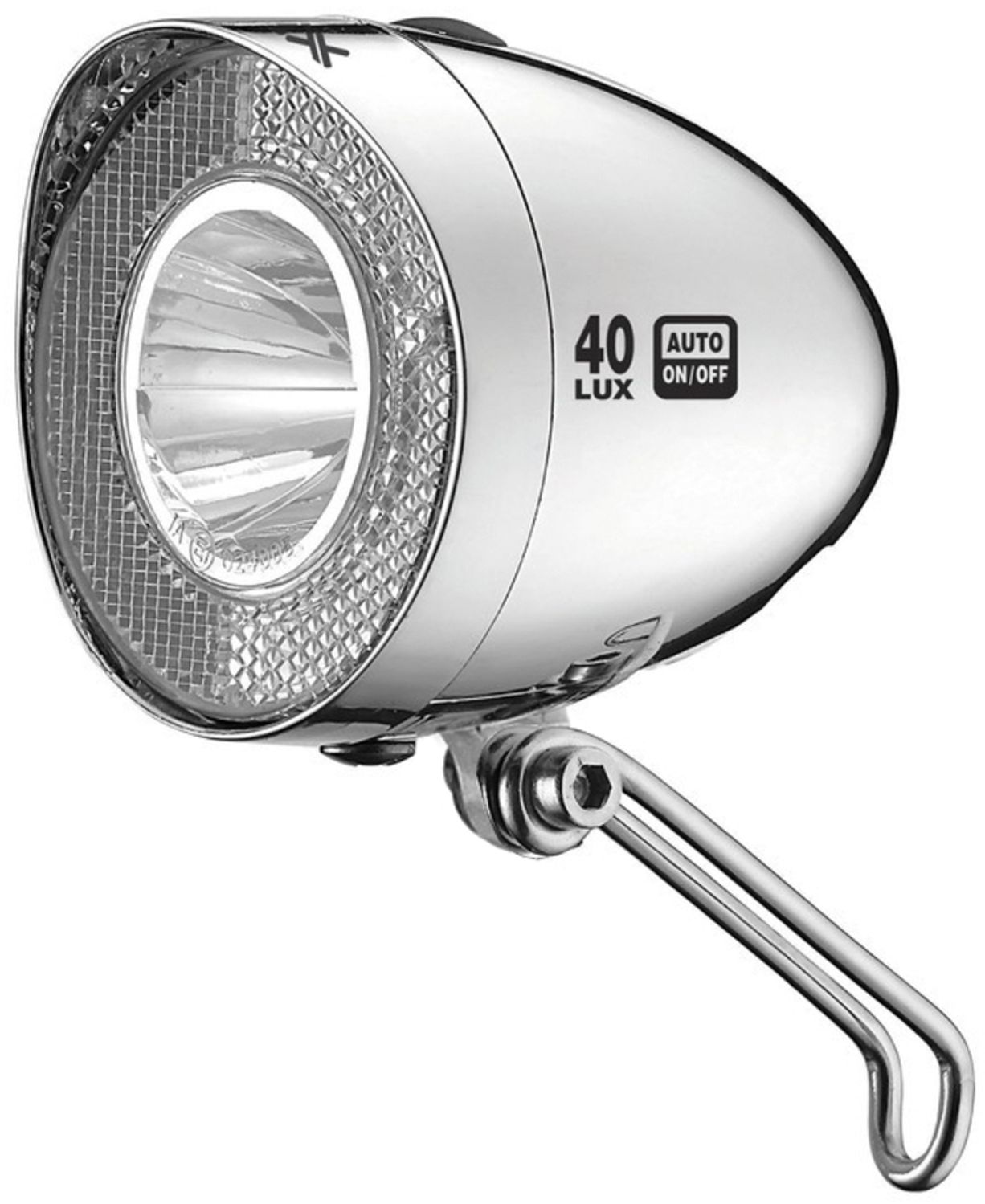 XLC CL-D04 Dynamo-Scheinwerfer, LED, Retro, Reflektor, 40 Lux, Standlicht, Sensor, silber Bild 1