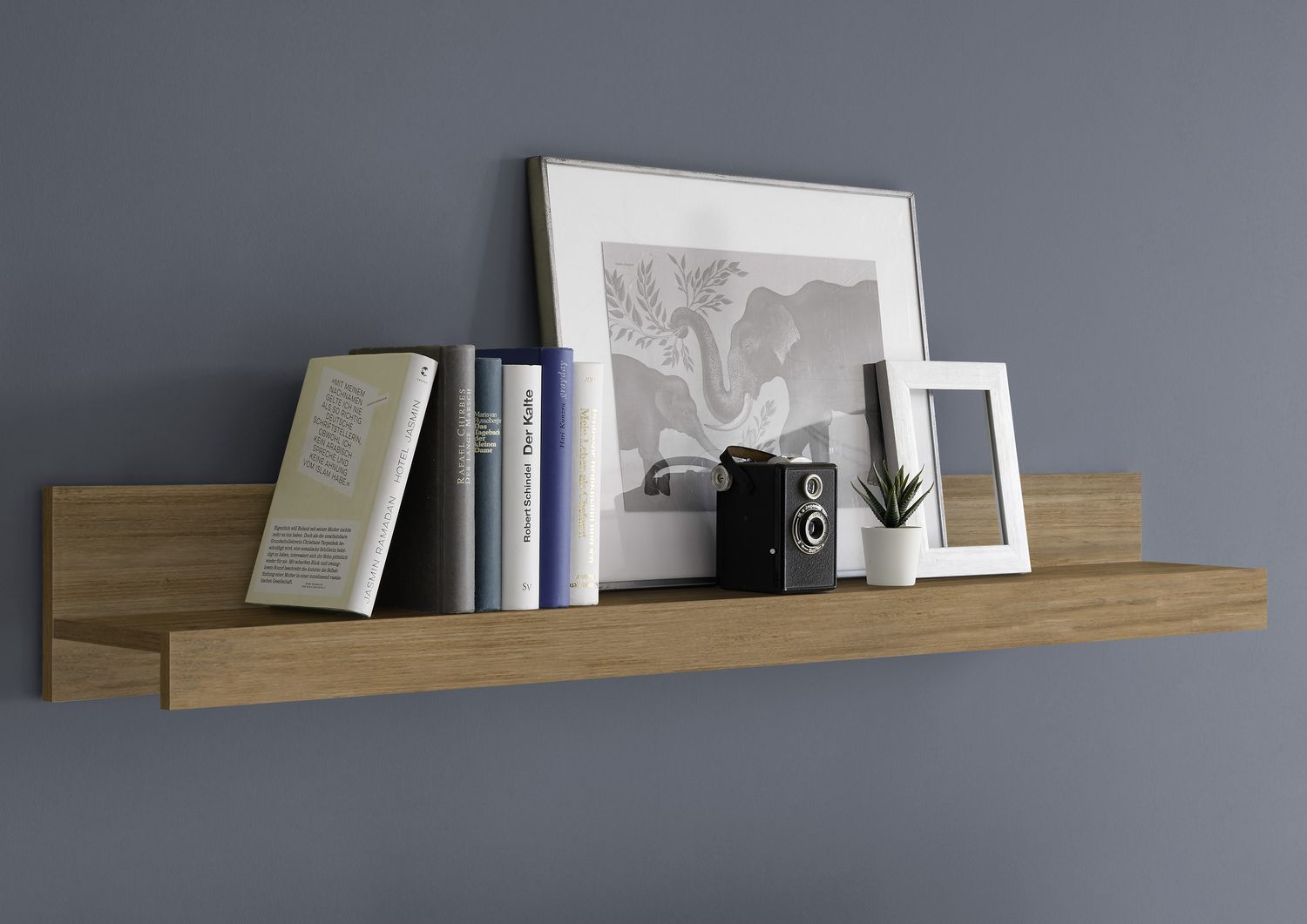 Wandregal >Belinda< in Mercure Holzstruktur - 138x16x19cm (BxHxT) Bild 1