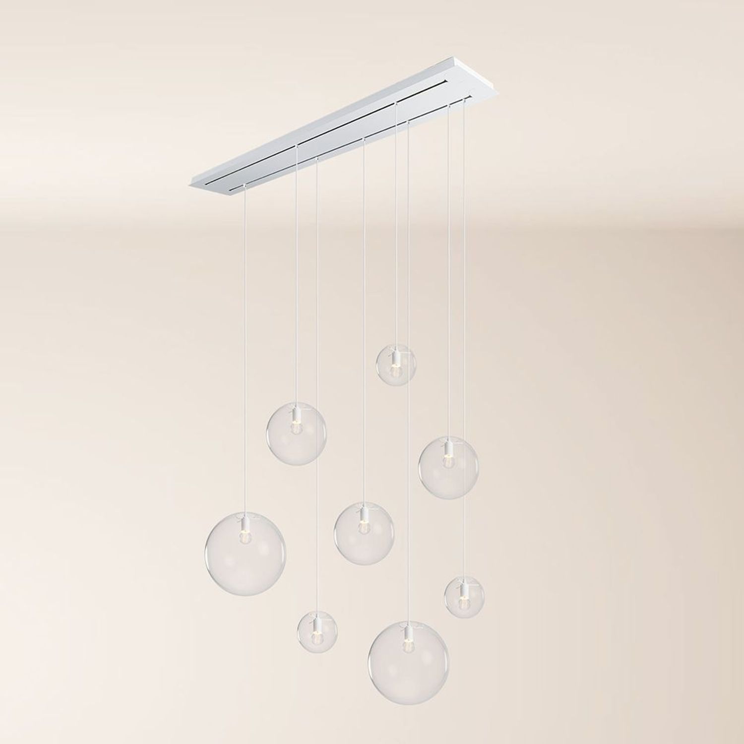 s.luce Orb Esstischleuchte 8-flammig 160cm 2-reihig Klar Bild 1