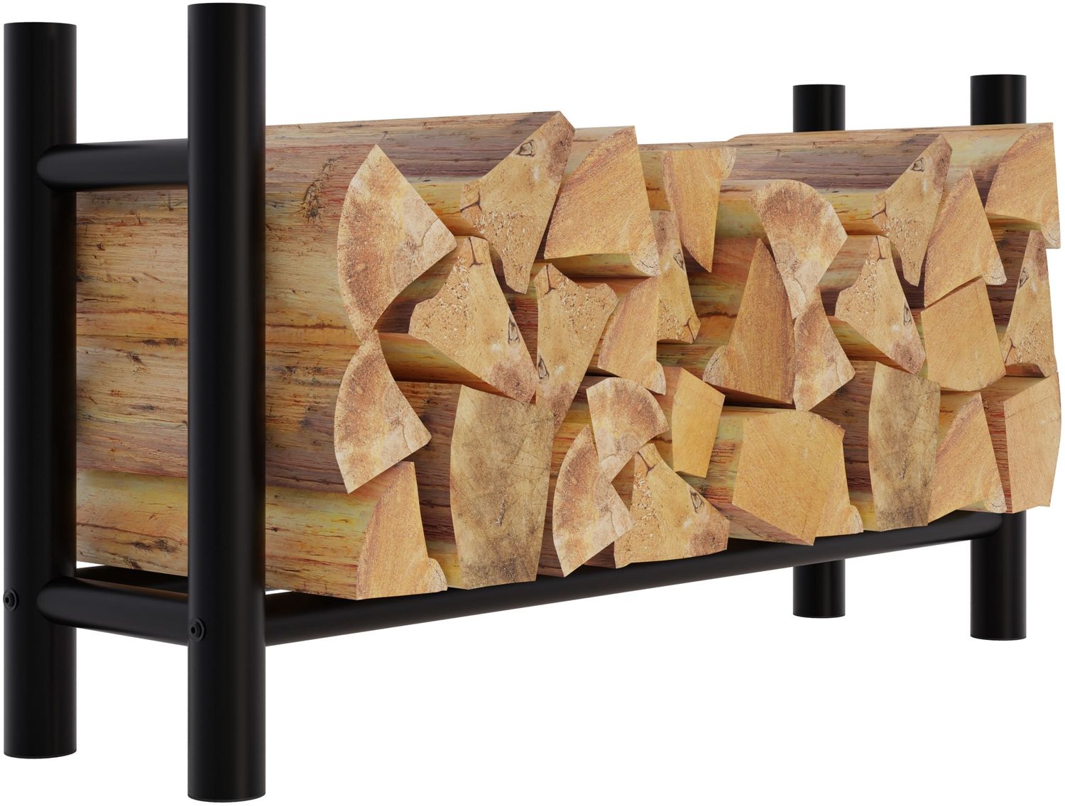 CLP Kaminholzständer Medya schwarz,30x100x60 cm rund Bild 1