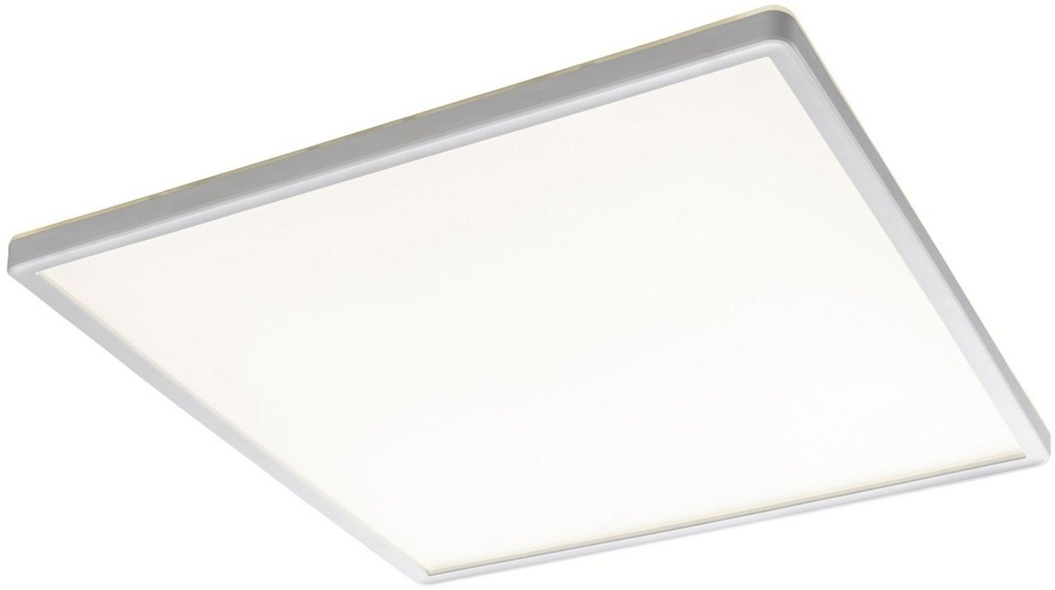 casa NOVA LED Deckenleuchte PLAIN, 1-flammig, 42 x 42 cm, Silbergrau, Weiß, LED fest integriert, Neutralweiß, Kunststoff, Spritzwassergeschützt IP44 Bild 1