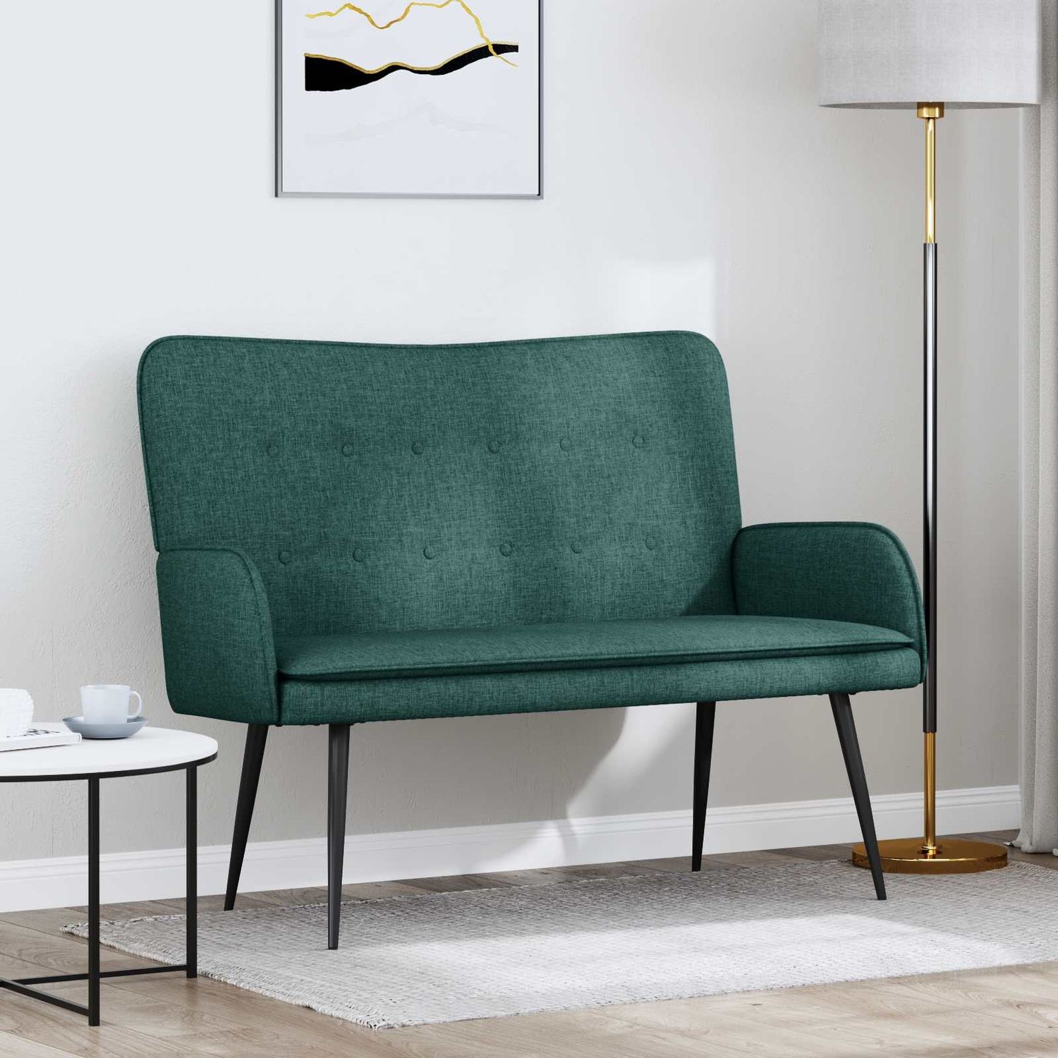 vidaXL 2-Sitzer Sofa Dunkelgrün 115 x 61 x 87 cm Stoff 42028907 Bild 1