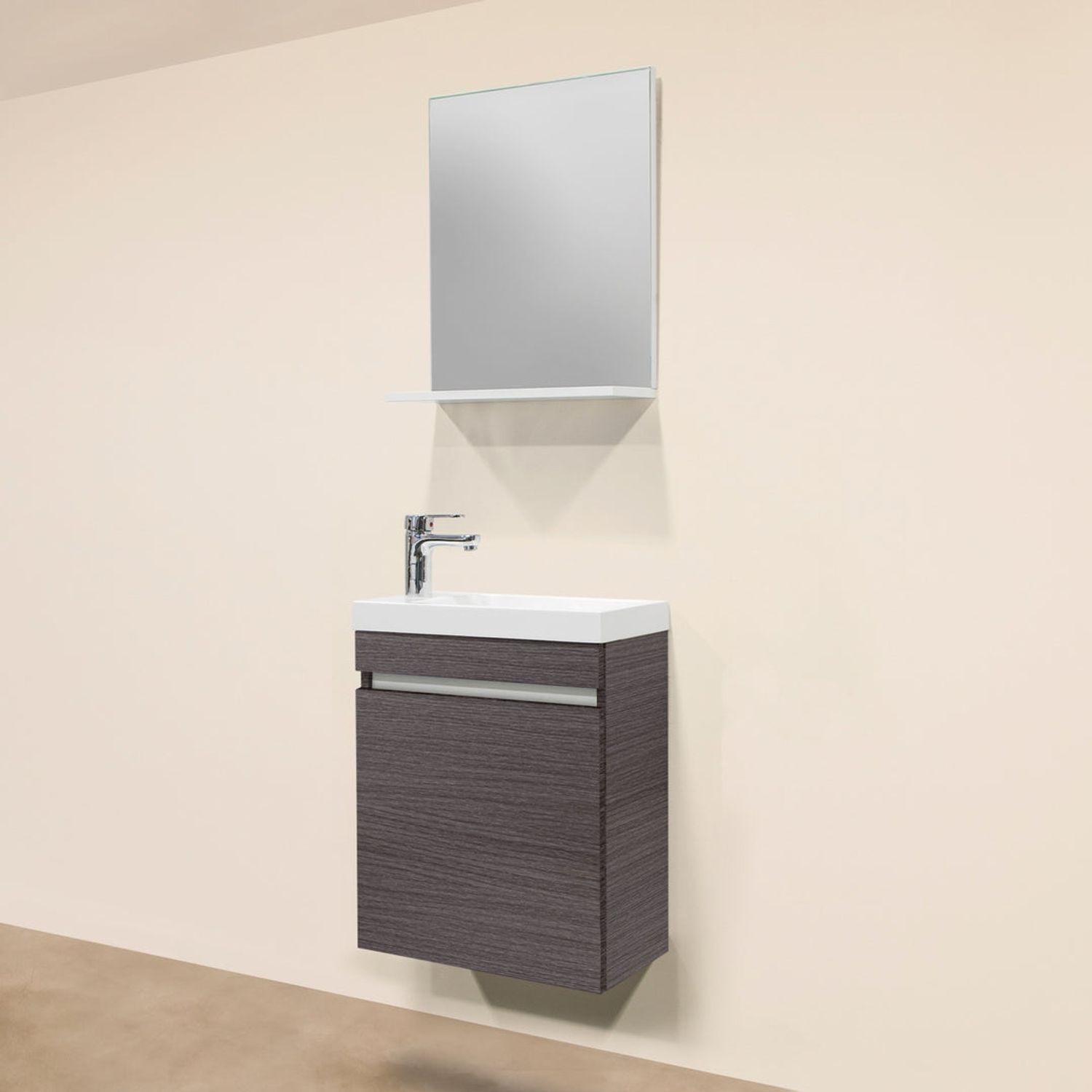 Sanotechnik Badmöbelset 'NORA 48 EICHE SILBER', silber, 48x55x25 cm Bild 1