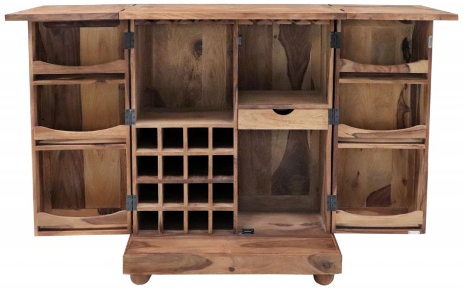 Aufklappbarer Barschrank 80x105x55 aus indischem Sheesham-Holz Bild 1