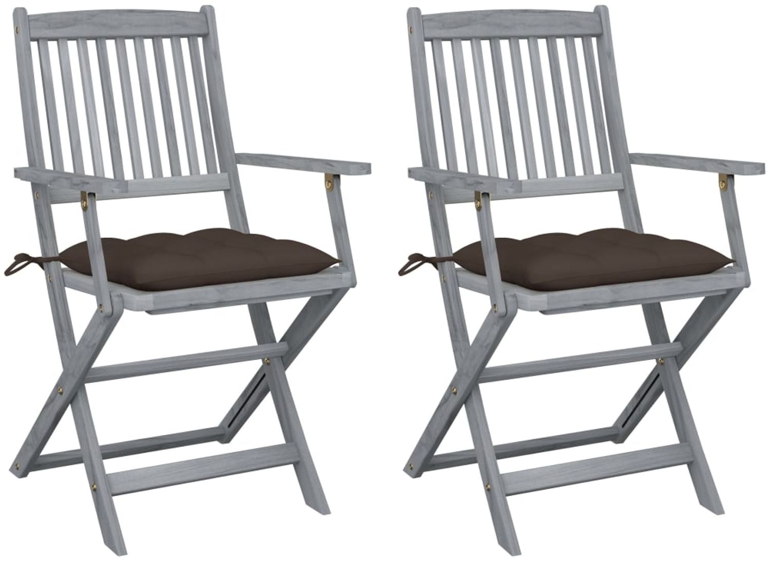 vidaXL Klappbare Gartenstühle 2 Stk. mit Kissen Massivholz Akazie 3064505 Bild 1