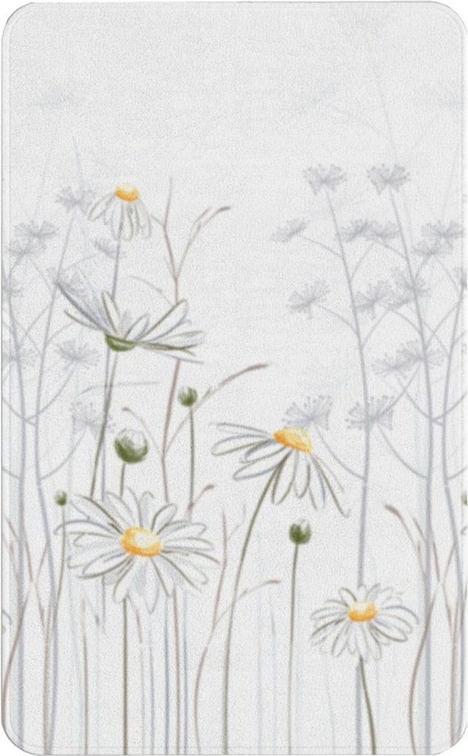 Ekershop Badematte Daisy Badteppich Badvorleger für Dusche WC Duschvorhang, rutschhemmend beschichtet, fußbodenheizungsgeeignet, schnell trocknend, Polyester, 50 cm x 60 cm, Gänseblümchen Bild 1
