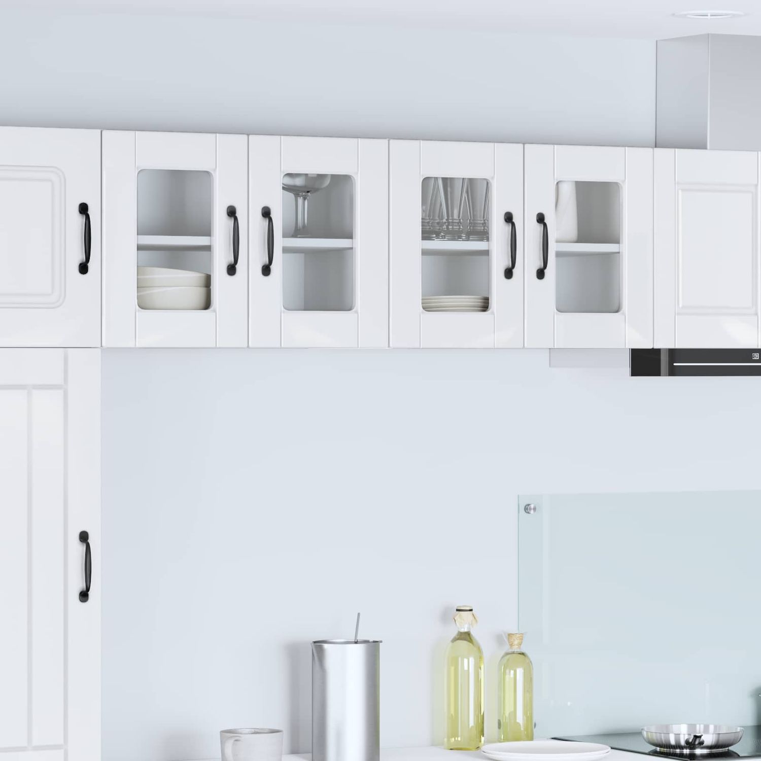 vidaXL Wandglas-Schrank PORTO 2 pcs Hochglanz Weiß 60 x 31 x 40 cm 885324 Bild 1