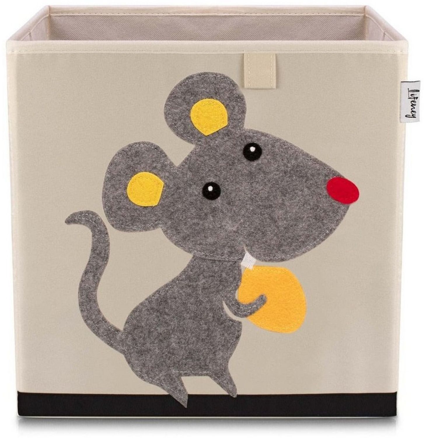LIFENEY Aufbewahrungsbox Kinder mit Maus Motiv I Spielzeugbox mit Tiermotiv passend für Würfelregale I Ordnungsbox für das Kinderzimmer I Aufbewahrungskorb Kinder Bild 1