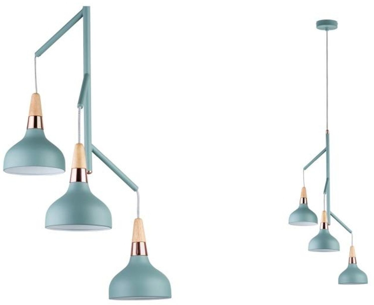 Paulmann 79653 Pendelleuchte Neordic Juna 3-flammig Softgrün/Kupfer/Holz Bild 1