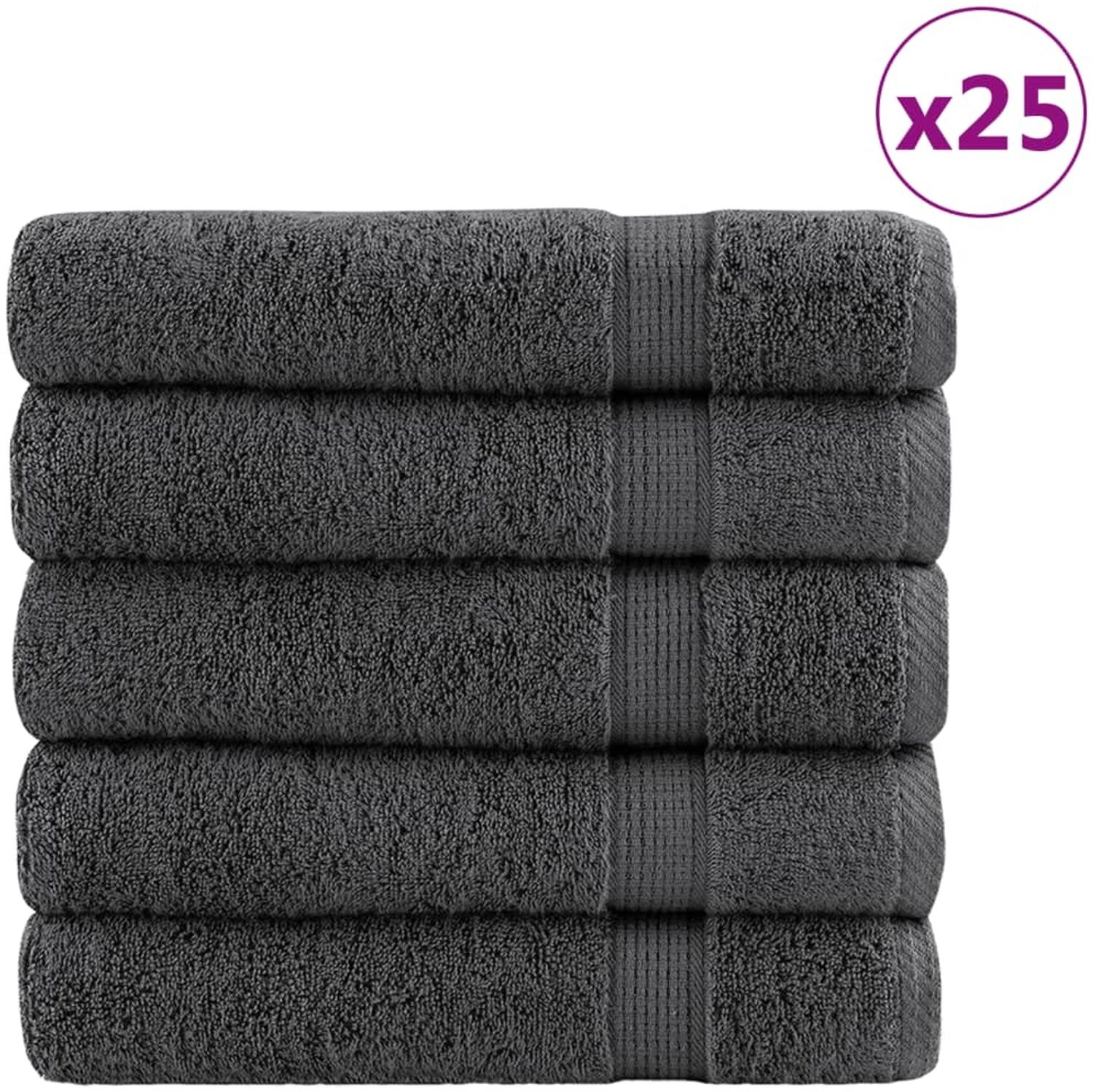 vidaXL Premium Badetücher SOLUND 50 Stk. Anthrazit 100x150 cm 600 g/m² 137167 Bild 1