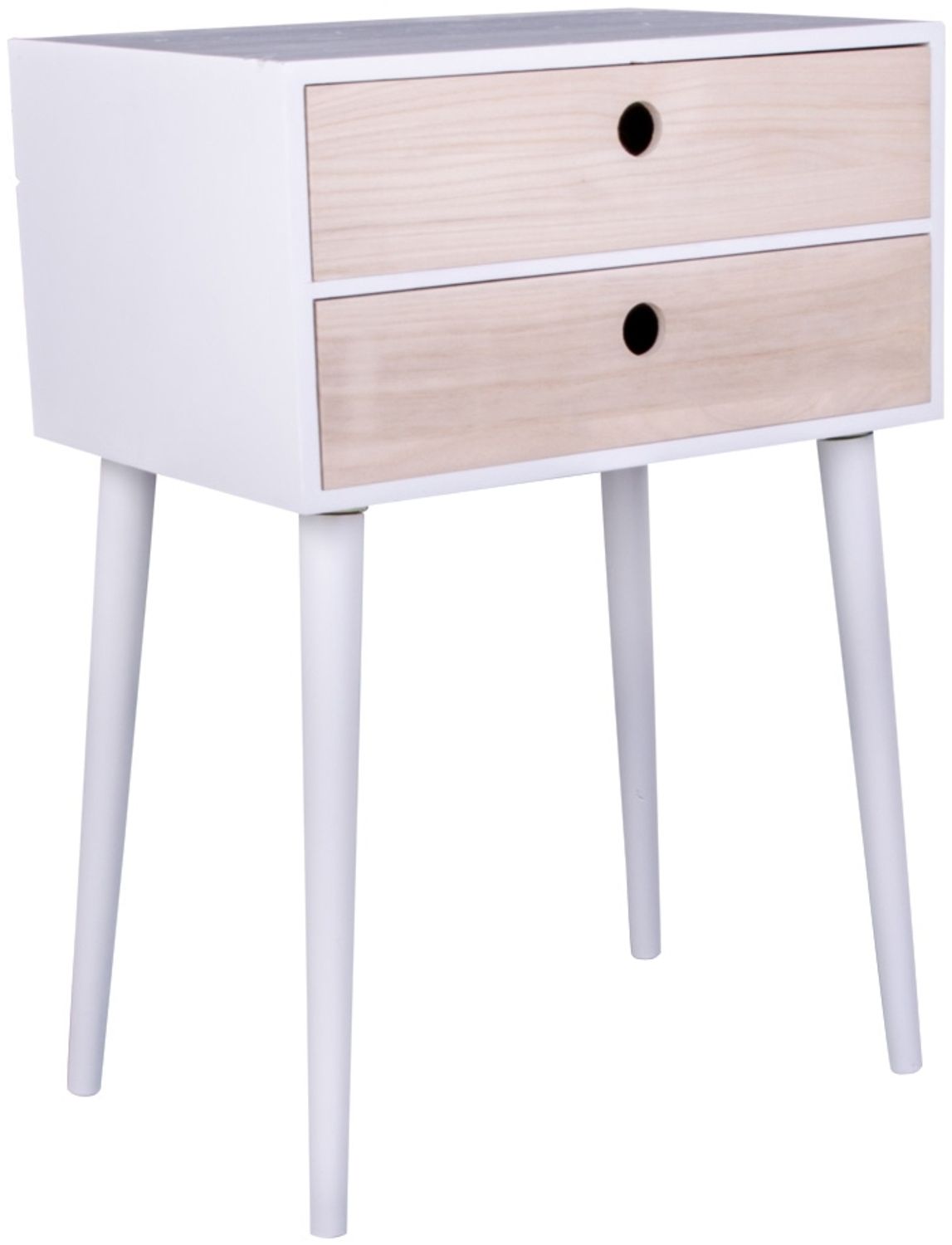 Nachttisch >Rimini< in Weiss, Melamin - 32x65,5x45cm (BxHxT) Bild 1
