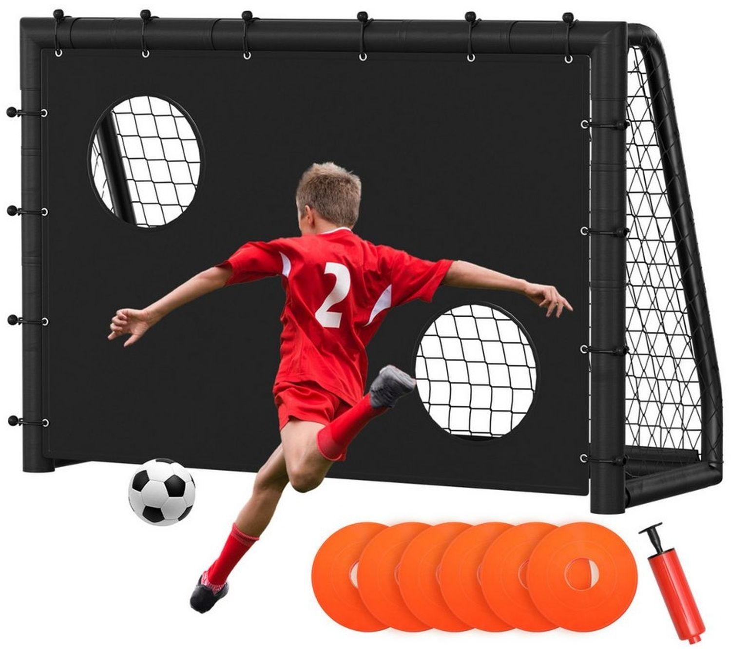 Clanmacy Fußballtor Kinder Fußballtor mit Torwand & Netz 180x120x60cm für Garten & Indoor (1 St) Bild 1