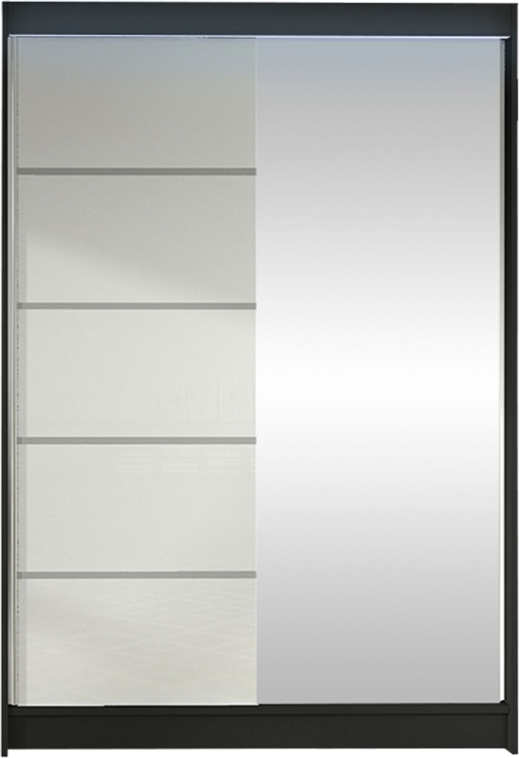Kleiderschrank Lino III, mit RGB LED Beleuchtung, Farbe: Schwarz / Weiß Bild 1