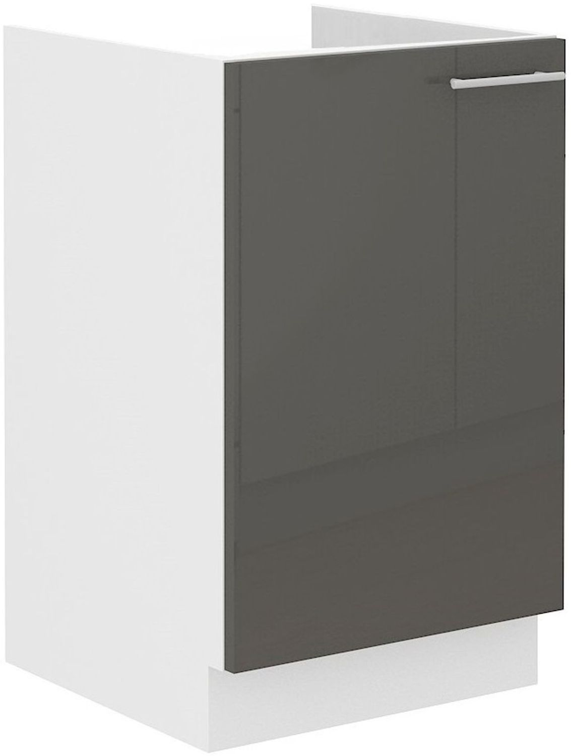 Spülenschrank 50 Lara Grau Hochglanz + Weiß matt Küchenzeile Küchenblock Küche Bild 1
