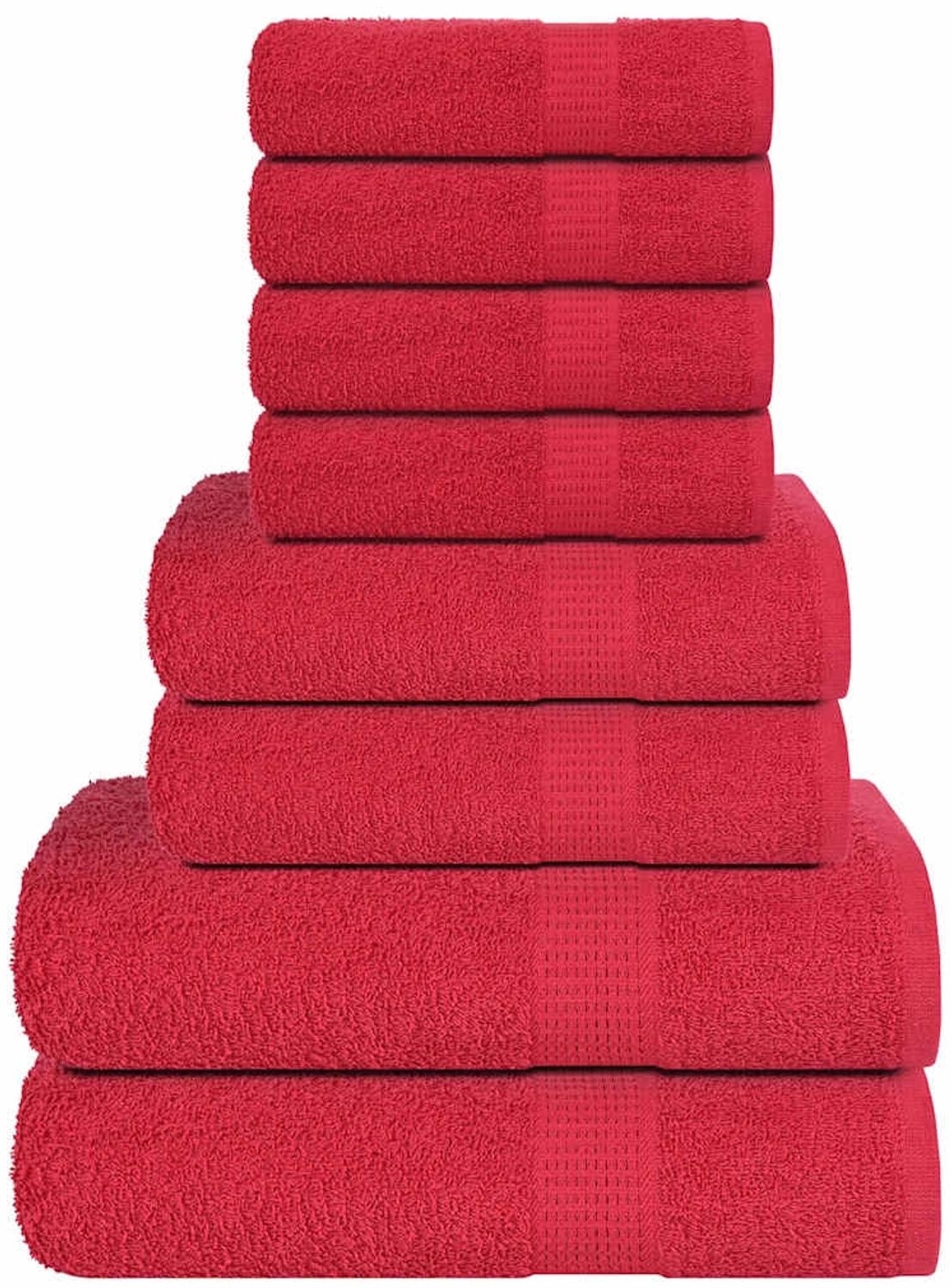 vidaXL 8-tlg. Handtuch-Set FROGN Rot 360 g/m² 137072 Bild 1