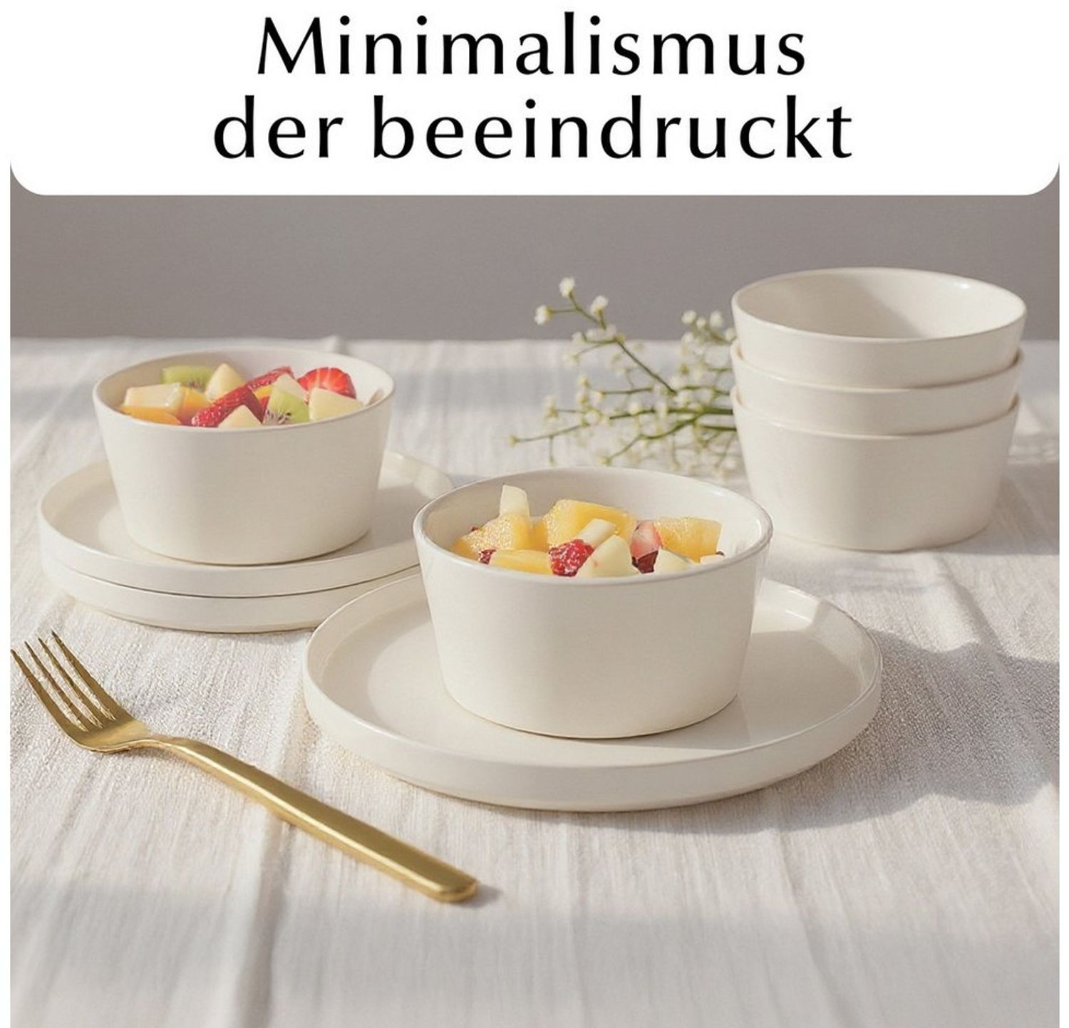 MiaMio Geschirr-Set Luxe Geschirrset 32-tlg Weiß Bild 1