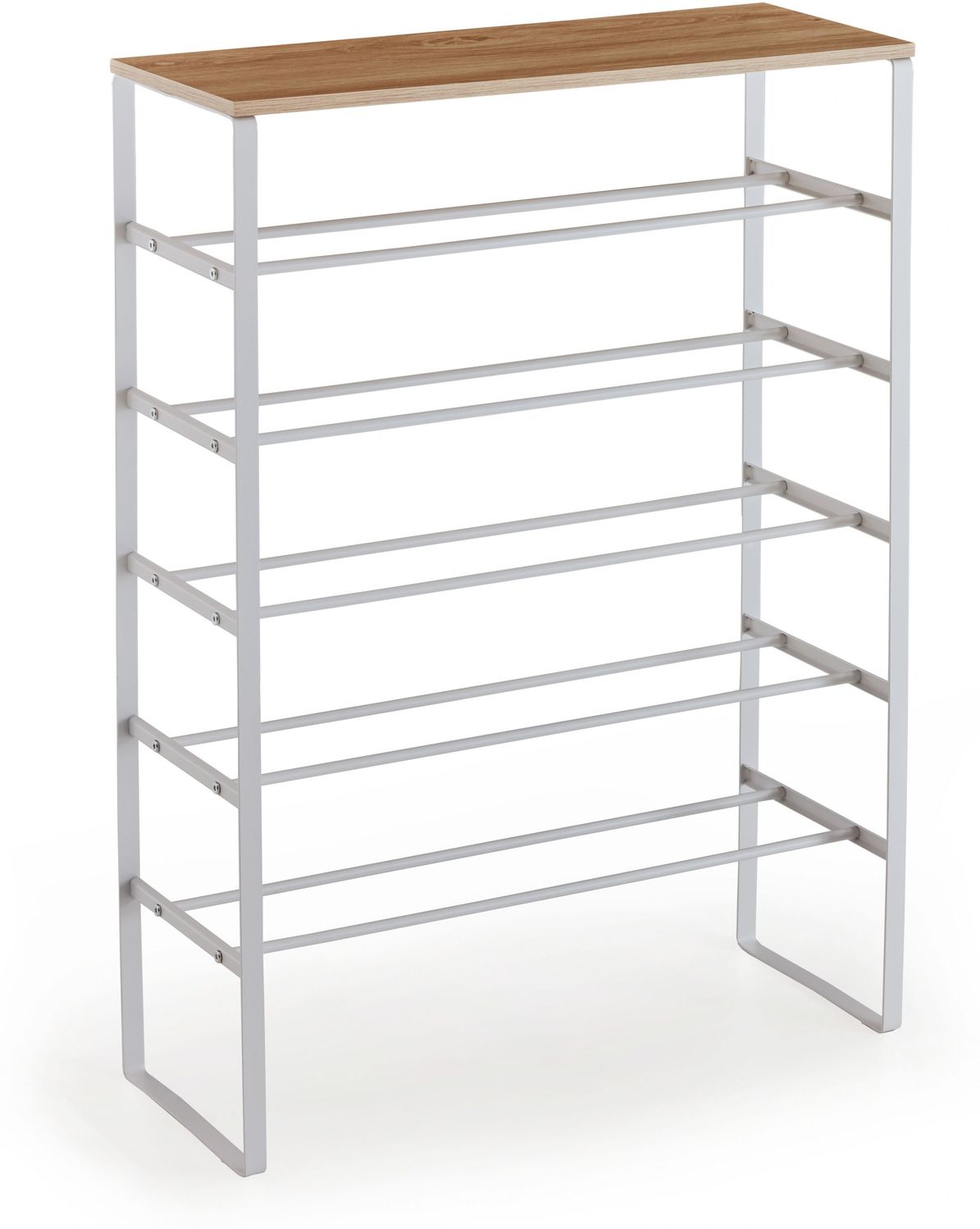 Schuhregal (B/H/T: 66x90x25 cm) in weiß und Artisan Nachbildung Bild 1
