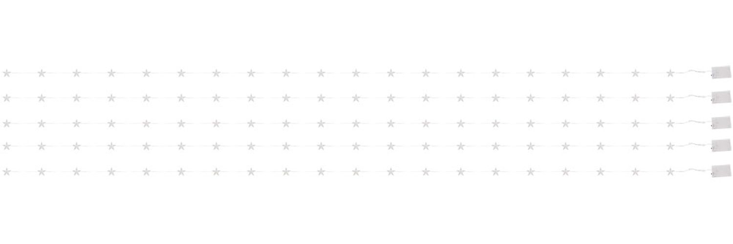 5x LED Lichterkette, Sternen-Design, Batterie, silber, L 220 cm Bild 1