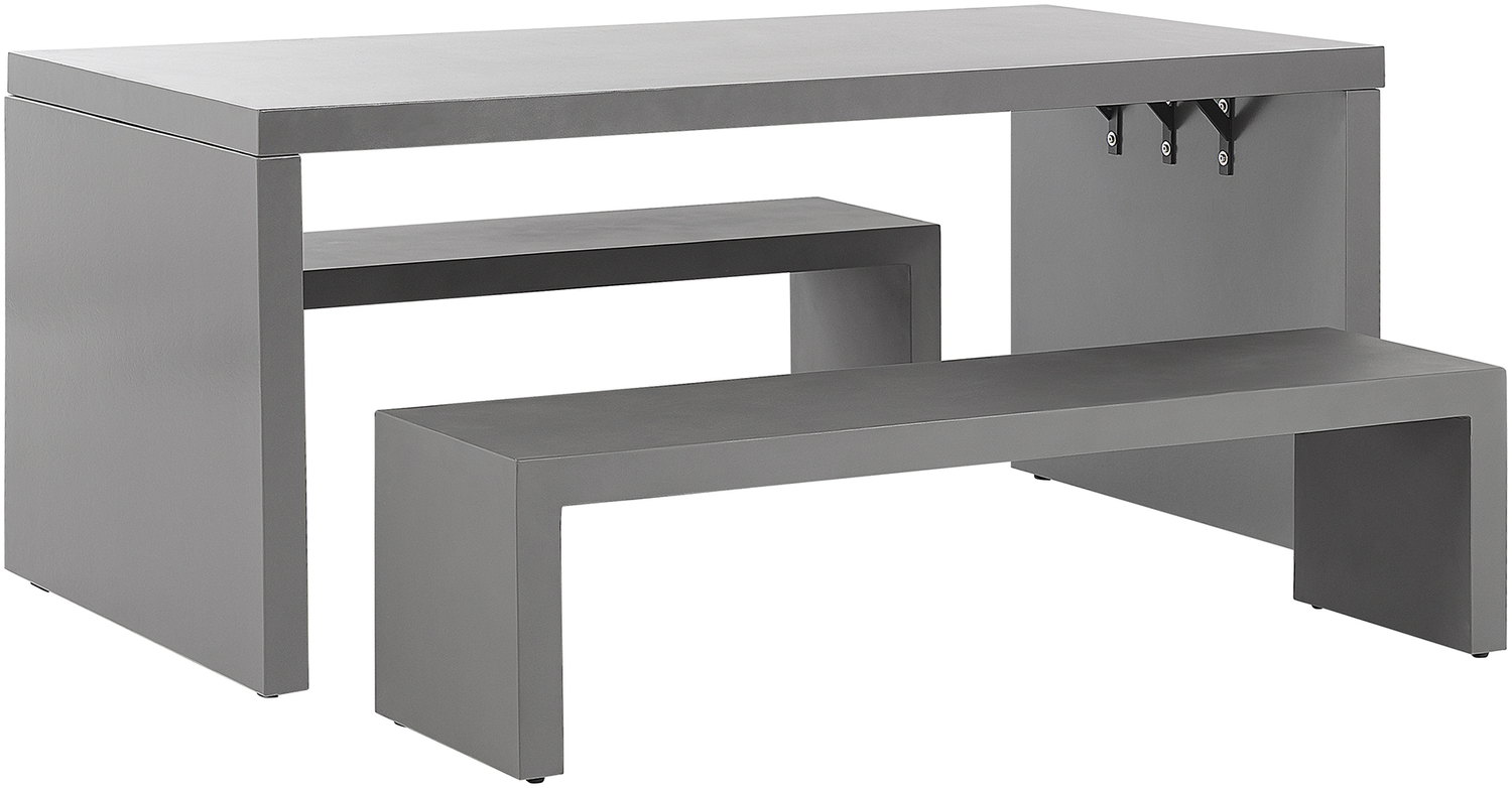 Essgruppe für 4 Personen TARANTO Beton 180x90x78 cm Grau Bild 1