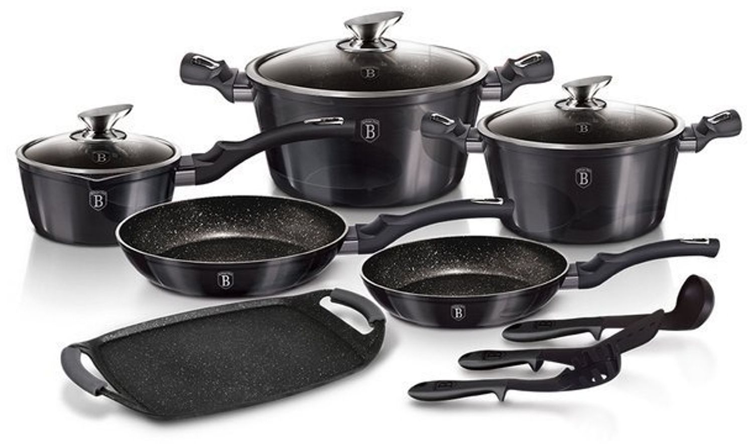 Berlinger Haus Berlinger Haus Satz Töpfe aus Beschichtung Granit 12 Stk. Carbon Pro BH6911 Bild 1