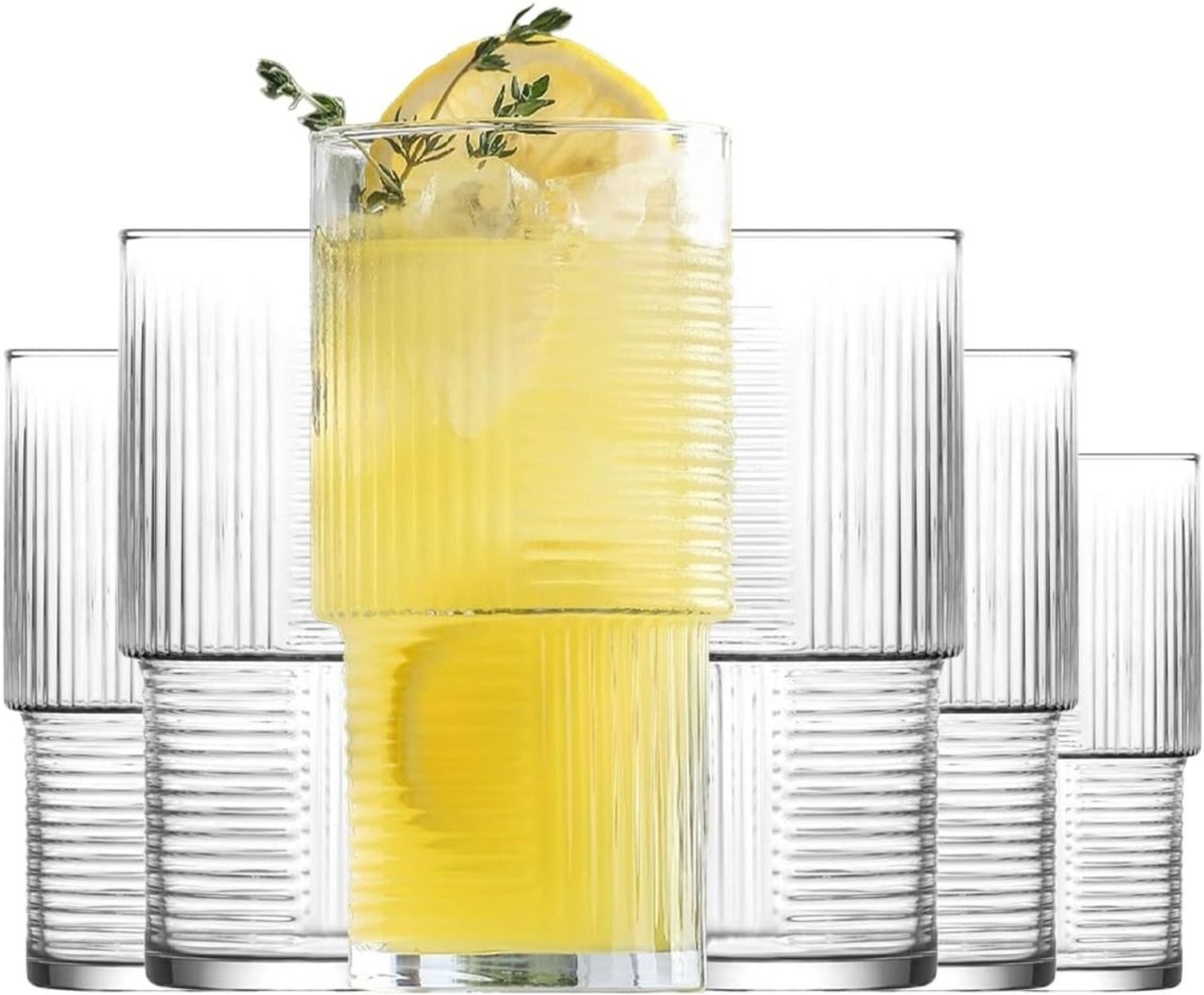 LAV Gläser-Set Helen Longdrinkglas, 6-tlg, Glas, 6er Set, 400ml, ideal für Longdrinks, Wasser, Säfte, Cocktails Bild 1