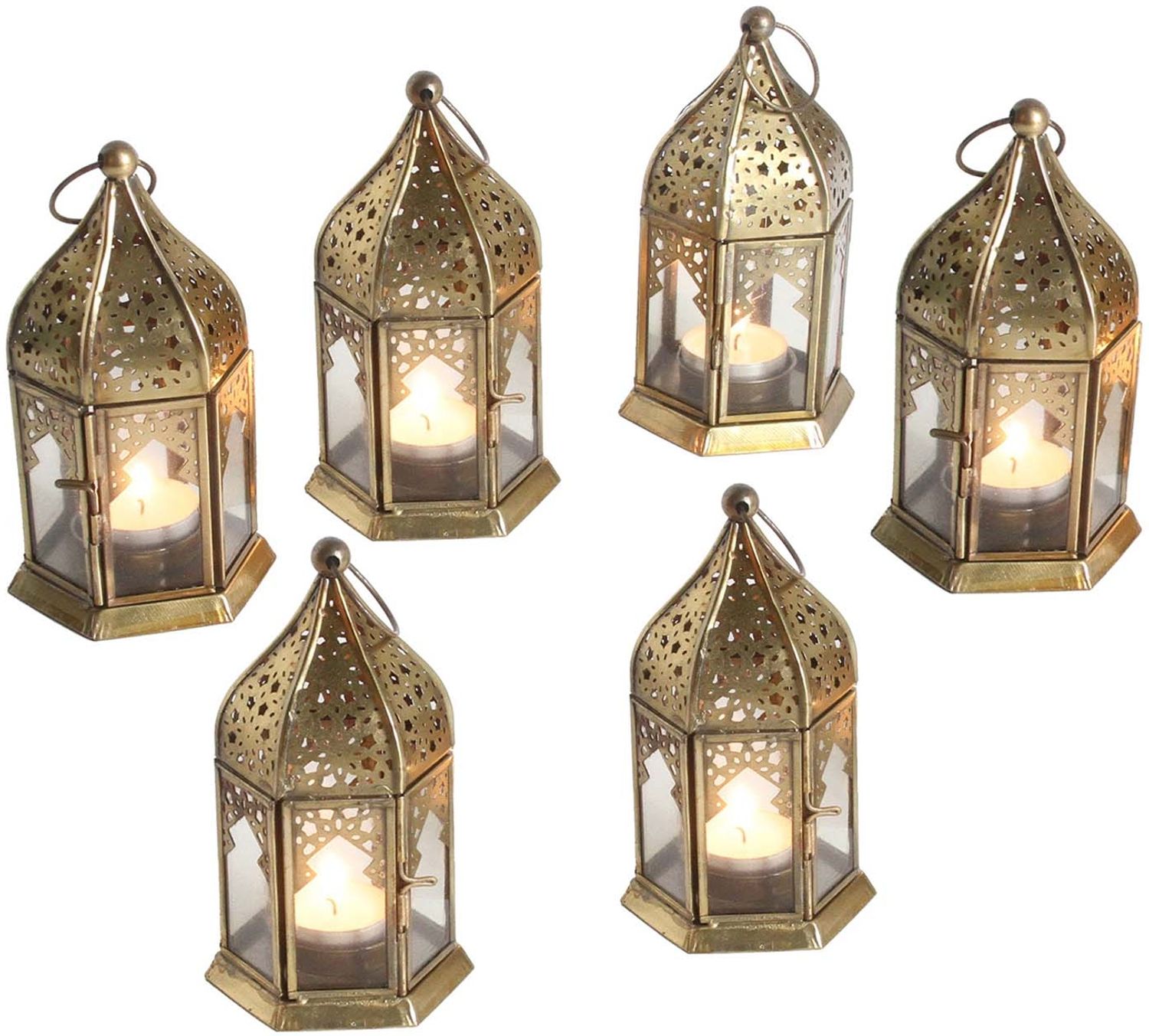 Orientalische Glas-Windlichter Nael Transparent 6er Set Bild 1