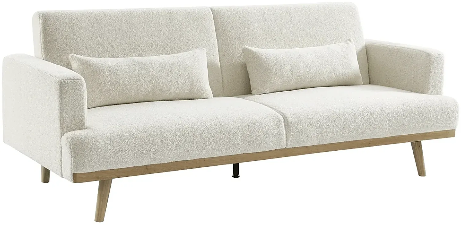 Vente-unique - ESME Sofa Stoff Weiß - B 89 cm x H 85 cm x L 216 cm Bild 1