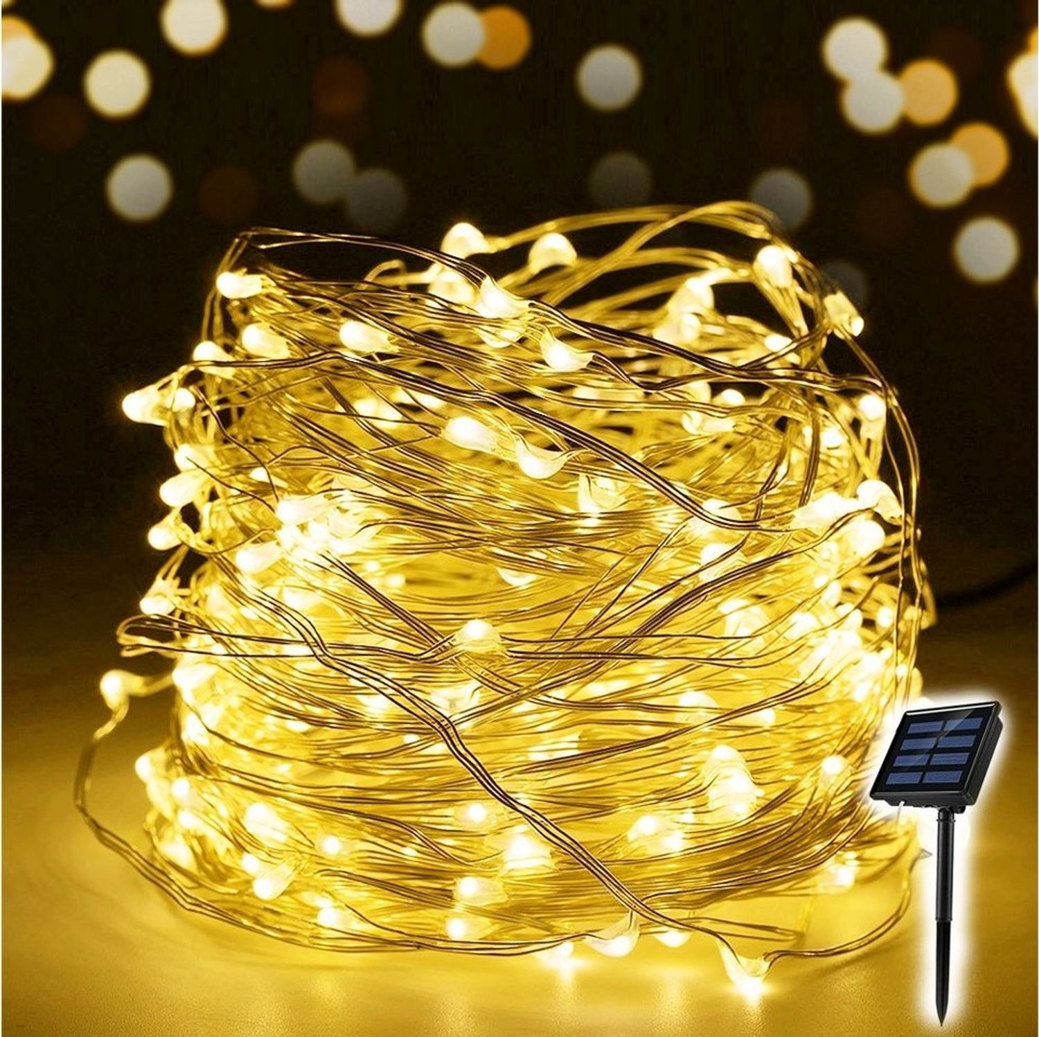 Salcar LED Solarleuchte 10m/20m LED Solar Lichterkette Solarleuchten Außen, warmweiß Bild 1