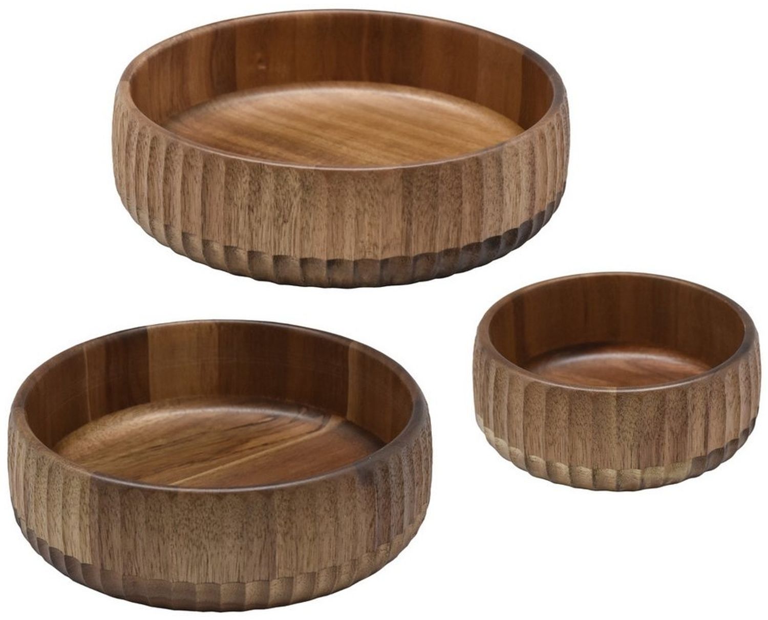 Zoha Servierschale Stripe Schüssel - Handgefertigte Akazienholz Schale für Dips, Snacks, (3-tlg), Handgefertigtes Akazienholz Bild 1