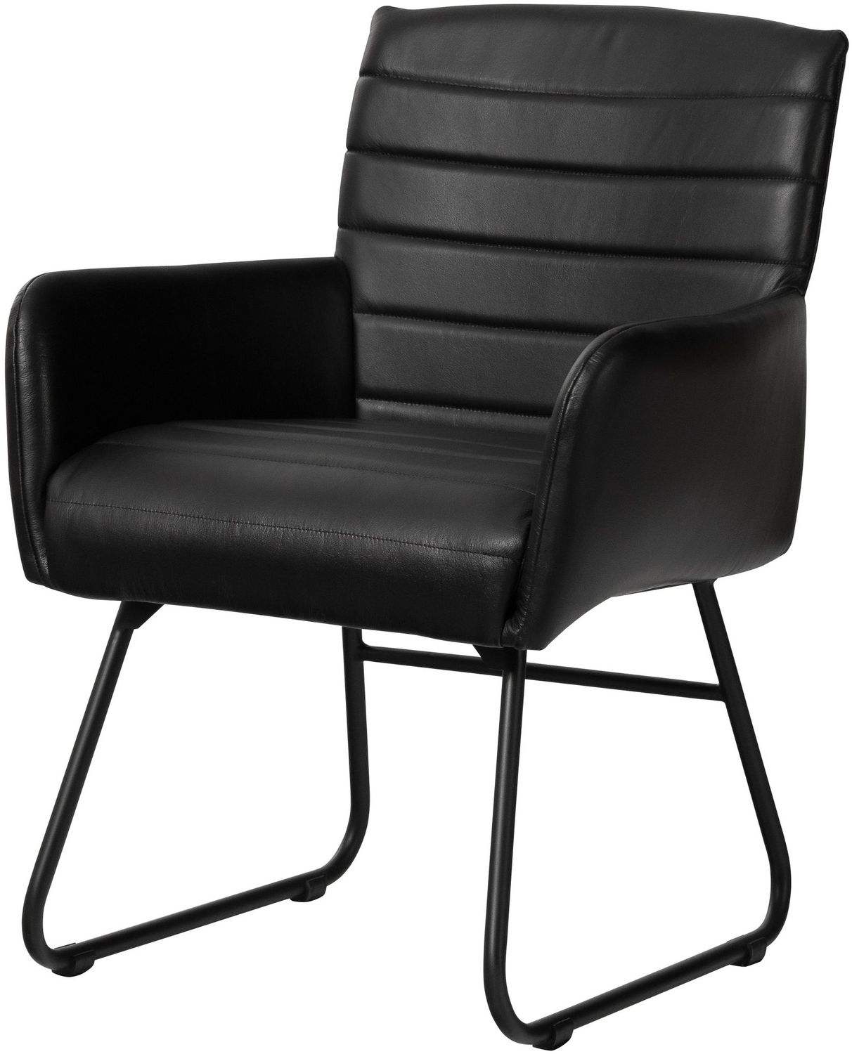 Stuhl Echtleder 62x62x84 schwarz IRON LABEL #19 Bild 1