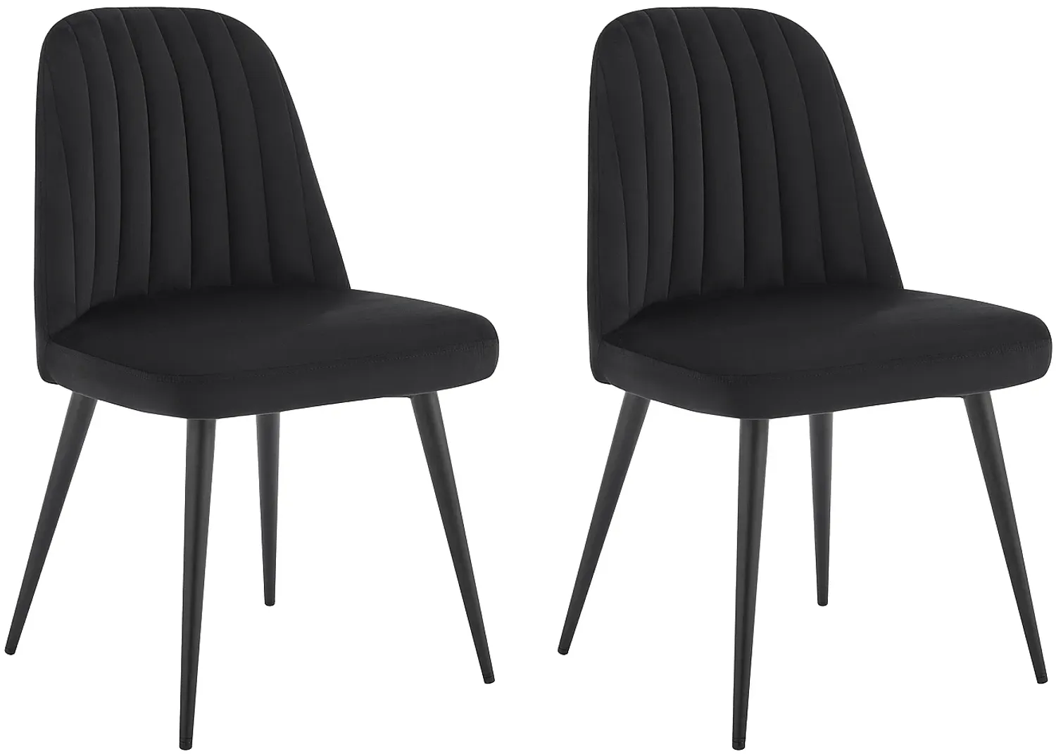 Vente-unique - ELEANA Stuhl SamtStoff Schwarz - B 52 cm x H 81 cm x L 49 cm Bild 1
