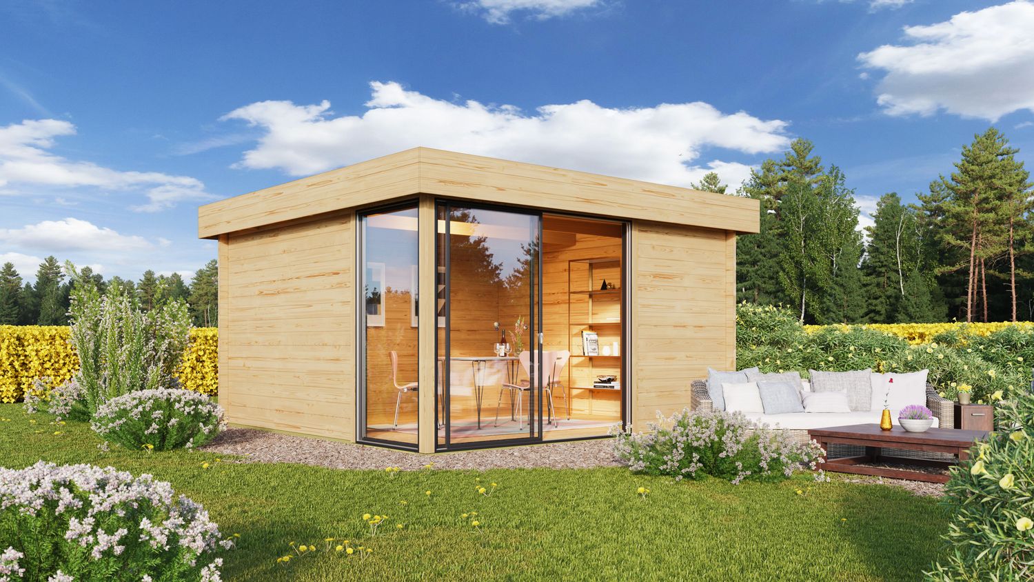 Fjordholz Gartenhaus Alu Concept 70 P Lichtgrau Bild 1