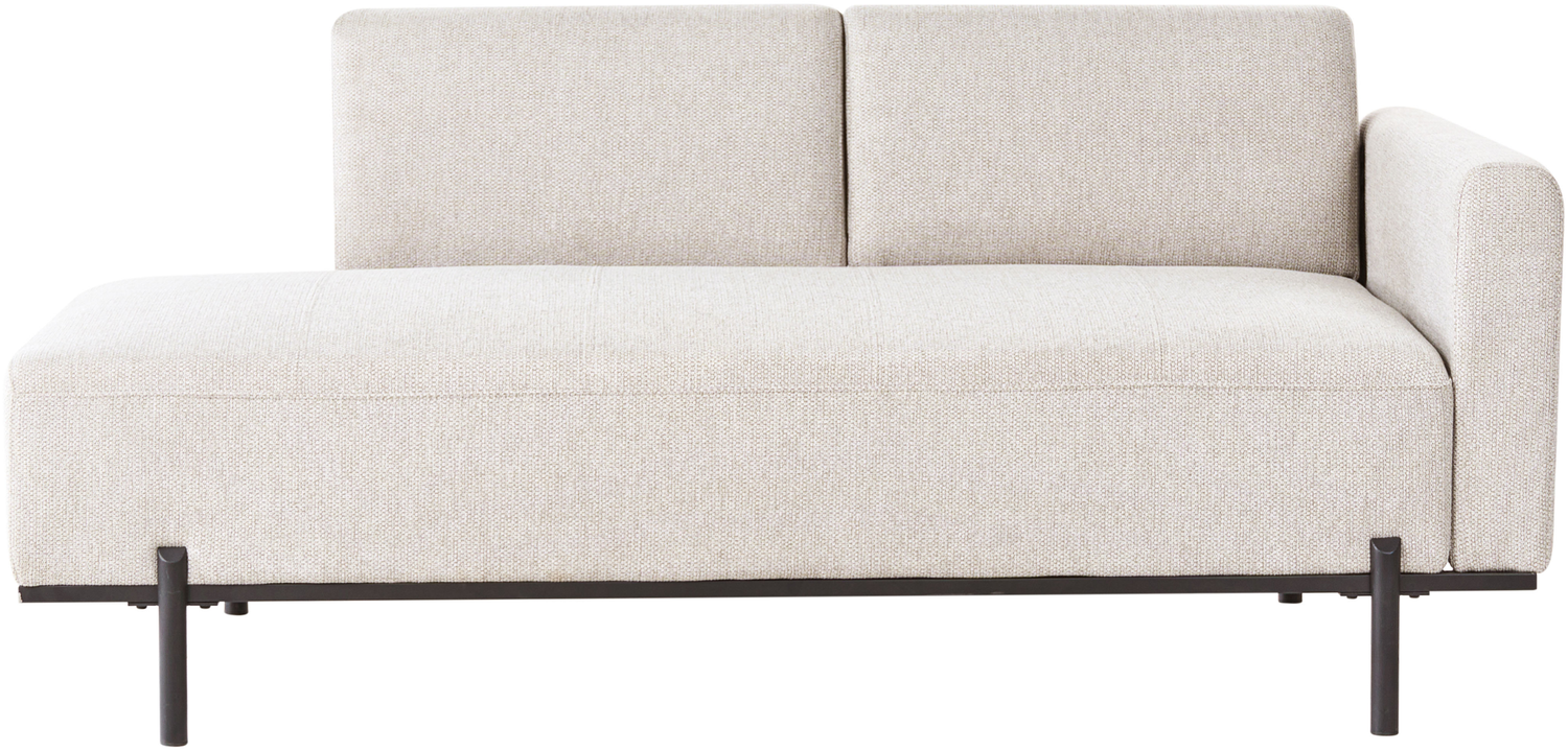 Chaiselongue SAVASSE Kunstleinen Hellbeige Bild 1