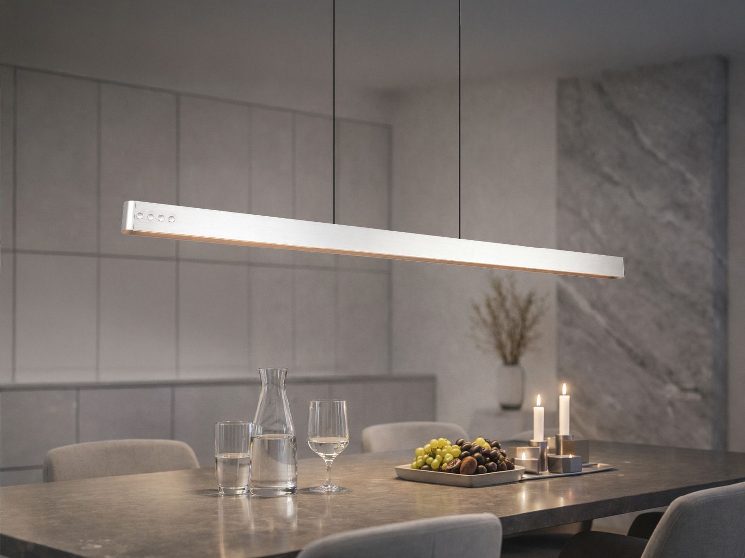 LED Pendelleuchte DONEGAL elektrisch höhenverstellbar, Tageslicht, Breite 150cm Bild 1