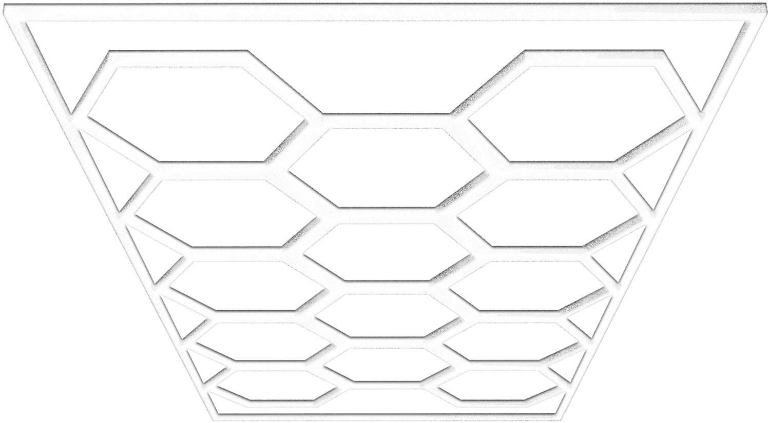 Barberpub Hexagon LED Garage Light, 68970LM 6500K Hexagon LED Beleuchtung für Werkstatt, Friseursalon, 14 Grid, LP005/nicht dimmbar, PVC-Rahmen Bild 1