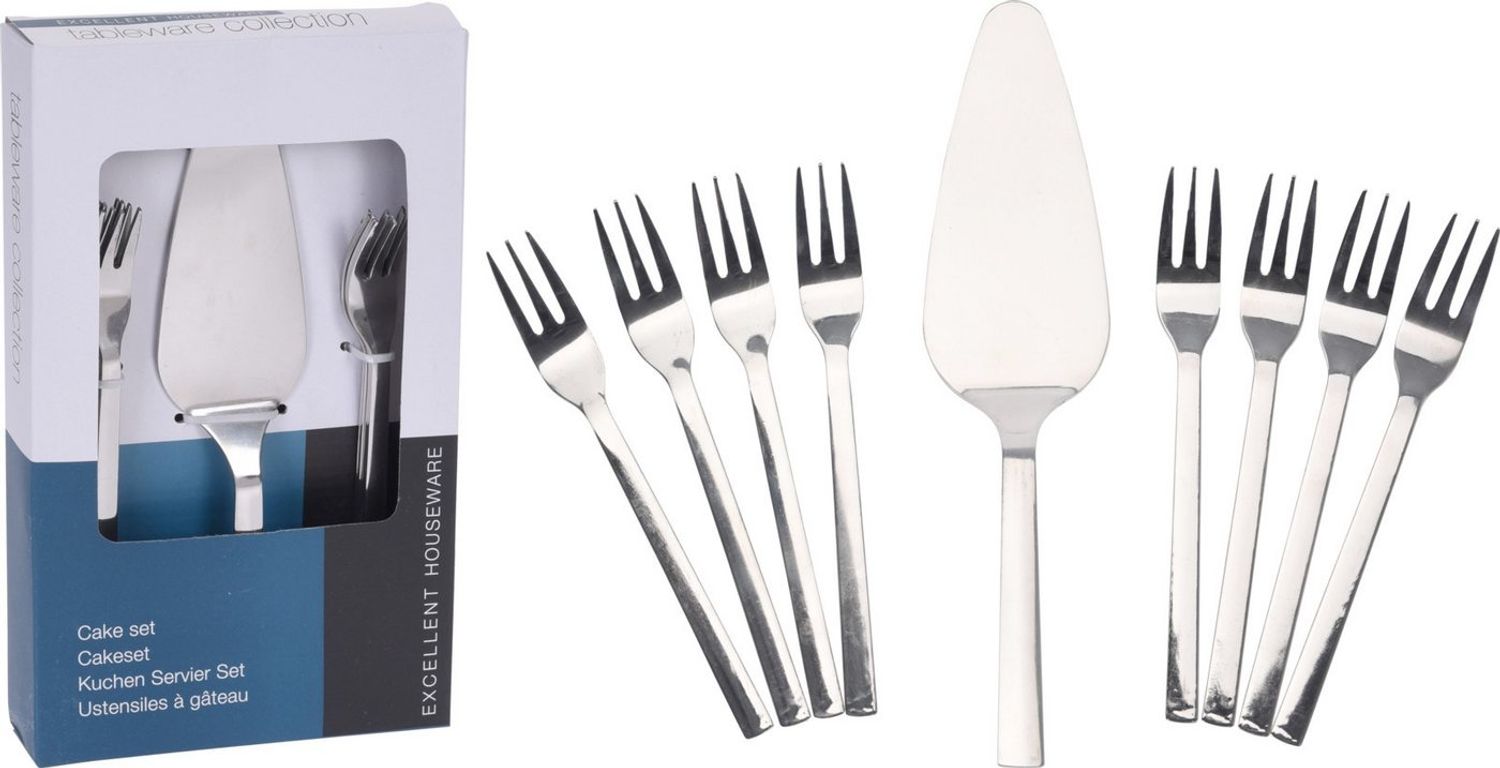 Koopman Tortenbodenheber Tortenheber Kuchenheber Gabel Edelstahl 9 Tlg. Set, 9tlg, Silberfarbend, Edelstahl, Spülmaschinenfest, Dessertset Bild 1